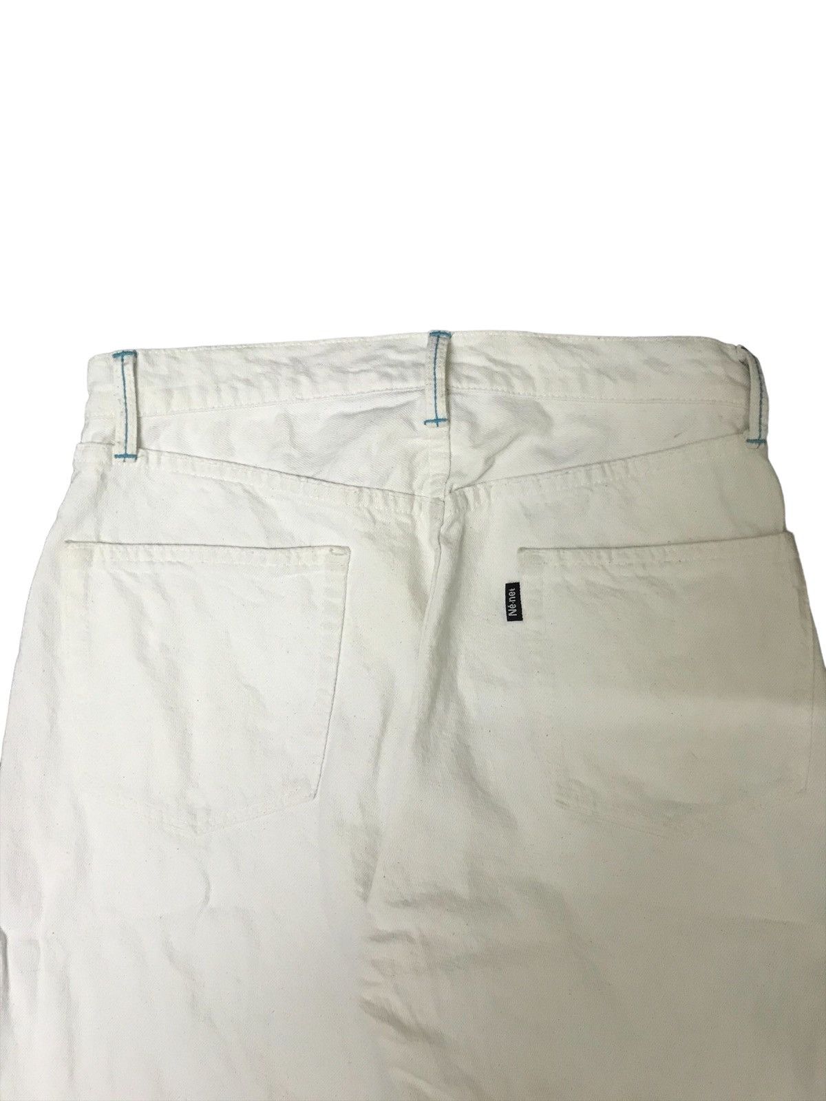 Ne-Net VINTAG JAPAN ISSEY MIYAKE NENET WHITE JEANS SELVEDGE Size 29" - 6 Thumbnail