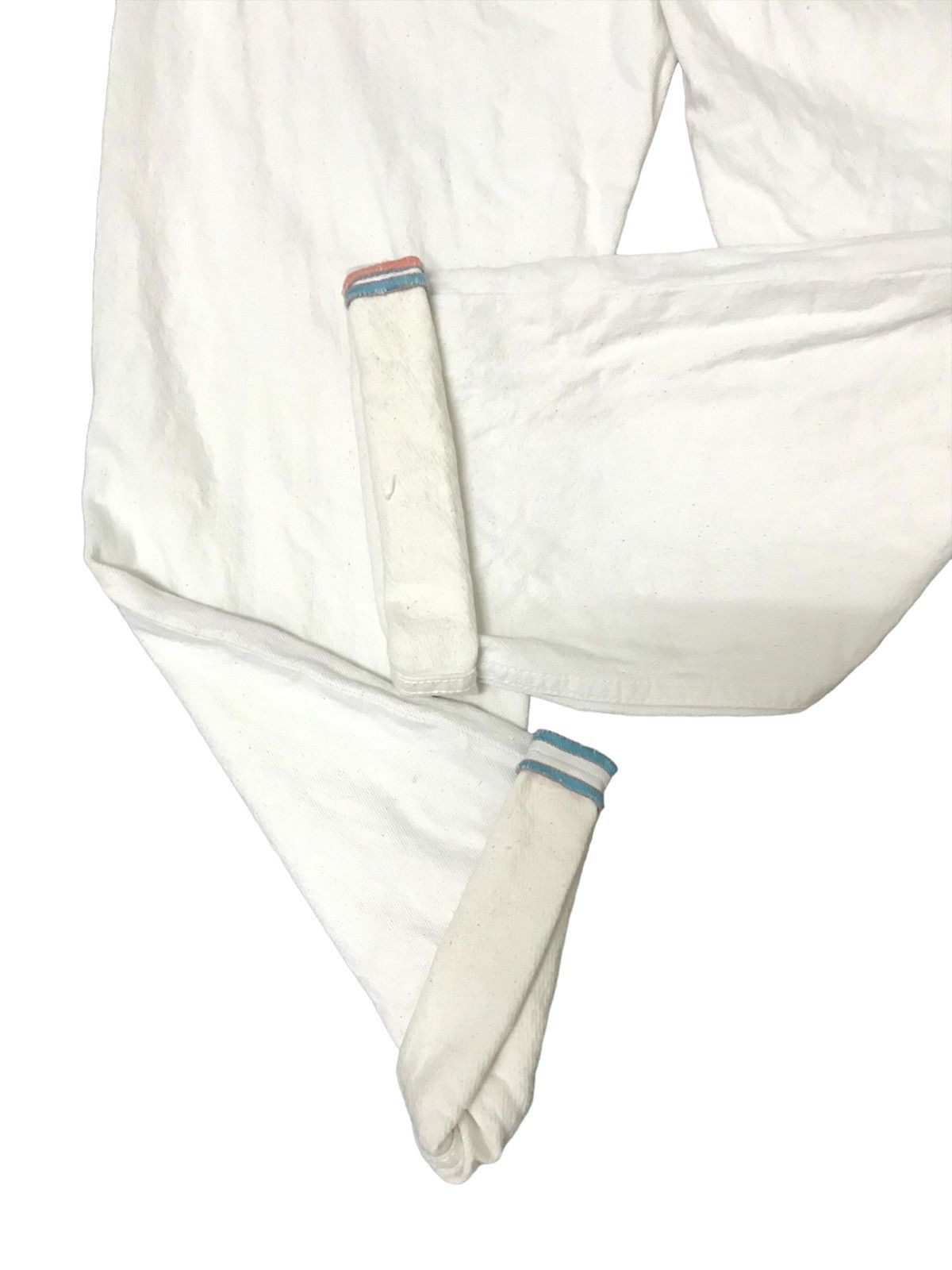 Ne-Net VINTAG JAPAN ISSEY MIYAKE NENET WHITE JEANS SELVEDGE Size 29" - 5 Thumbnail