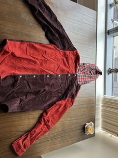 Supreme hooded color outlet blocked corduroy shirt