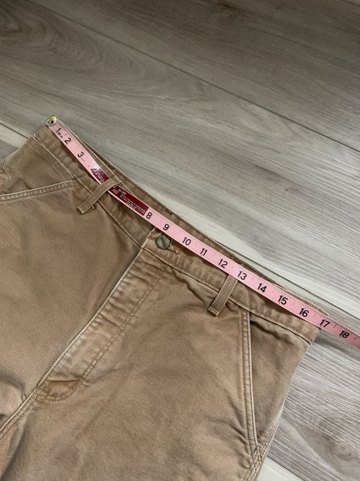 Vintage 1990s CARHARTT TAN CARGO PANTS / MADE IN USA, FLANNEL LINED