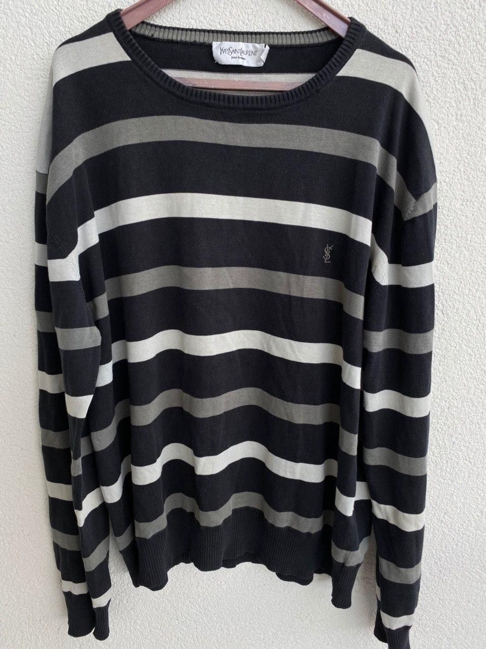 Yves Saint Laurent Black YSL crewneck logo Vintage Sweatshirt Sweater Size US XL / EU 56 / 4 - 3 Thumbnail