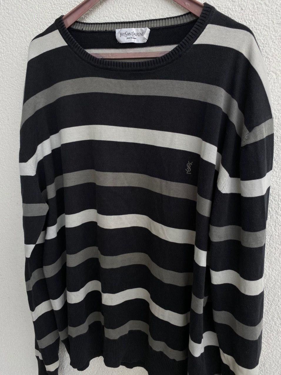 Yves Saint Laurent Black YSL crewneck logo Vintage Sweatshirt Sweater Size US XL / EU 56 / 4 - 1 Thumbnail