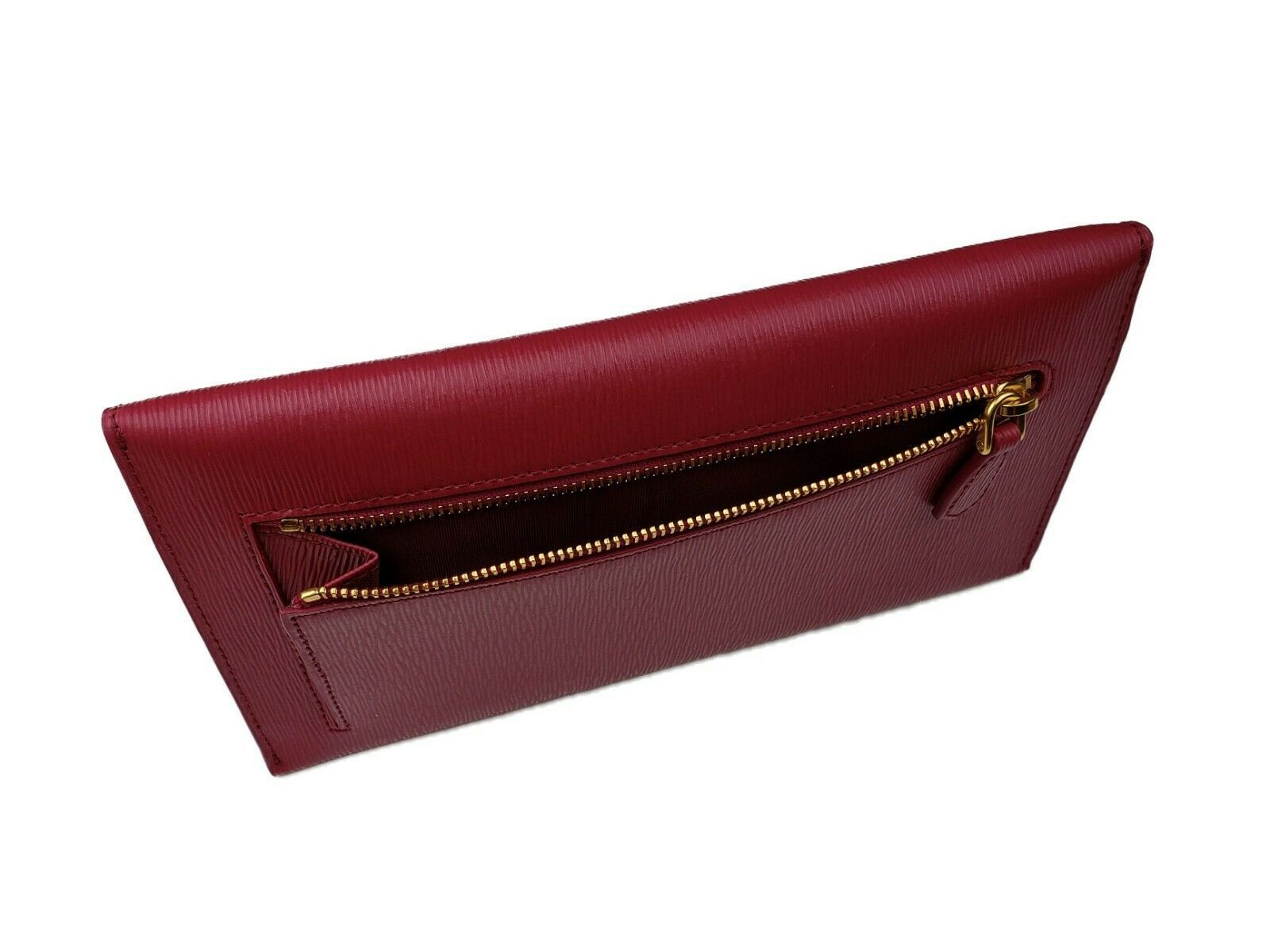 Prada Saffiano Leather Move Envelope Portfolio Clutch Wallet Size ONE SIZE - 3 Thumbnail