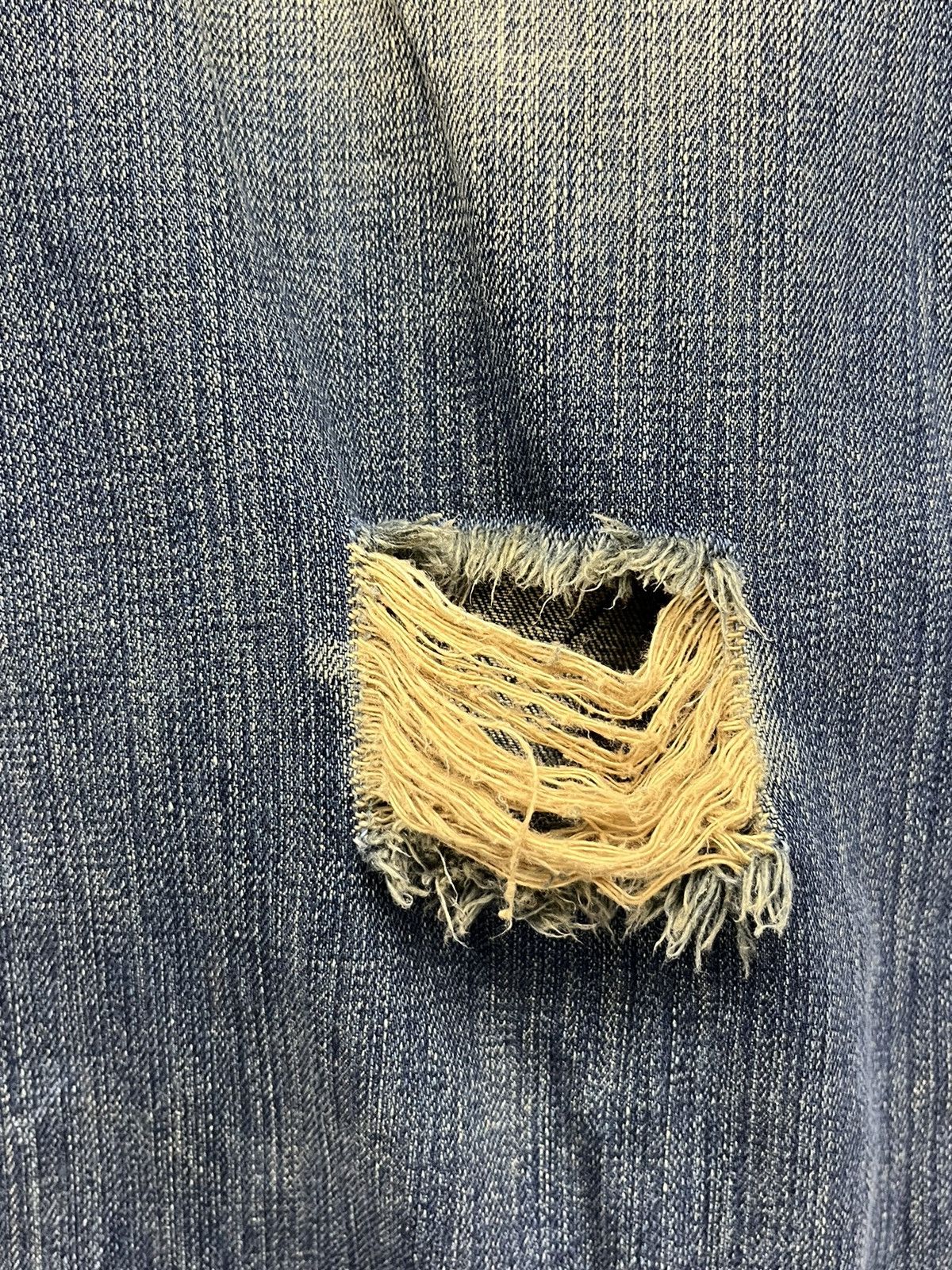 Japanese Brand 🔥LUSC Mudmax Frayed Ripped Patches Flare Women's Denim Size US 28 / EU 44 - 23 Thumbnail