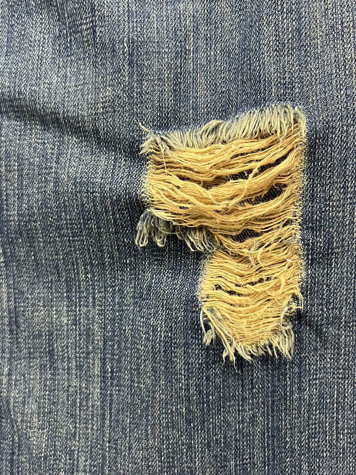 Japanese Brand 🔥LUSC Mudmax Frayed Ripped Patches Flare Women's Denim Size US 28 / EU 44 - 22 Thumbnail