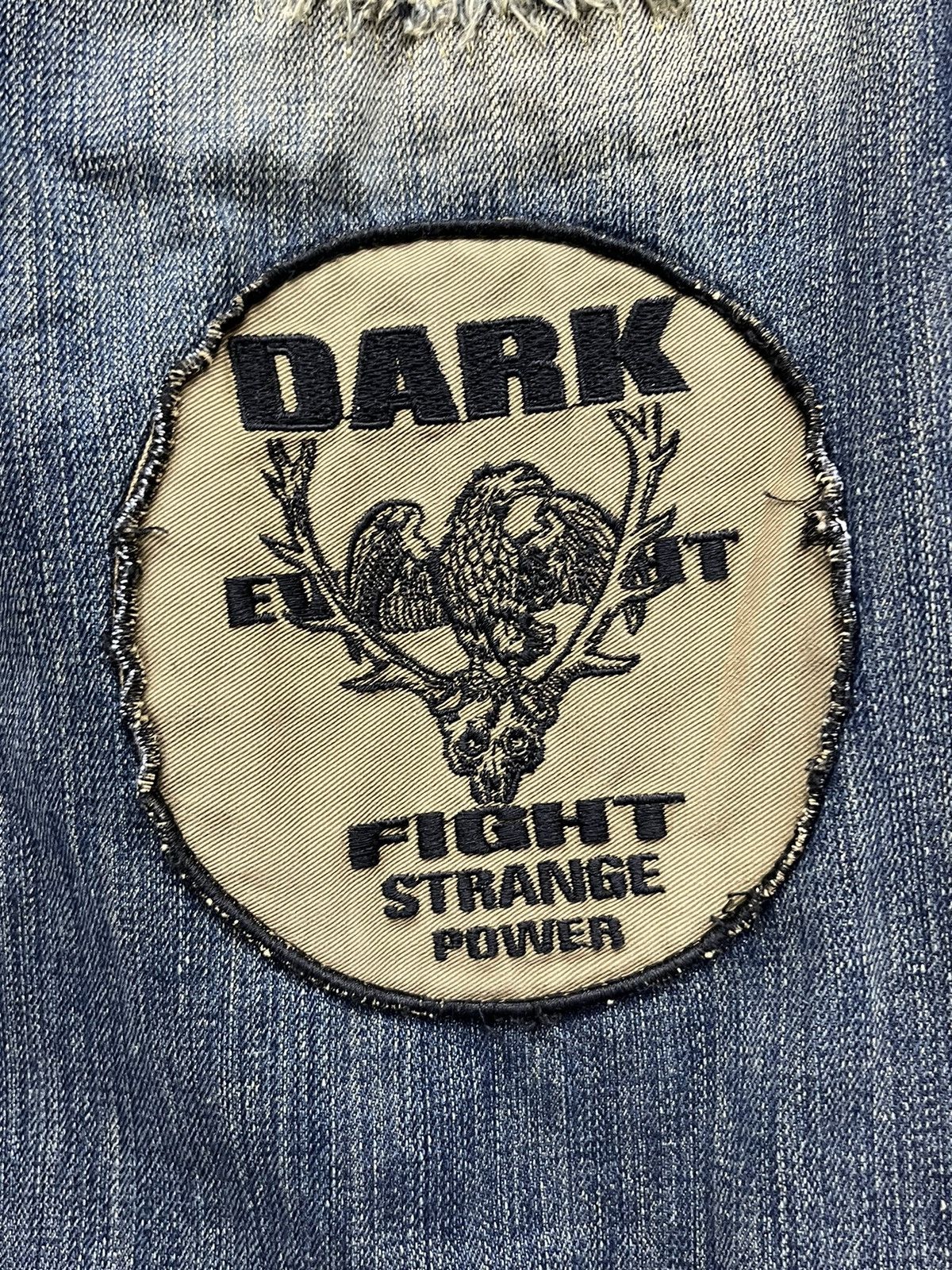 Japanese Brand 🔥LUSC Mudmax Frayed Ripped Patches Flare Women's Denim Size US 28 / EU 44 - 21 Thumbnail