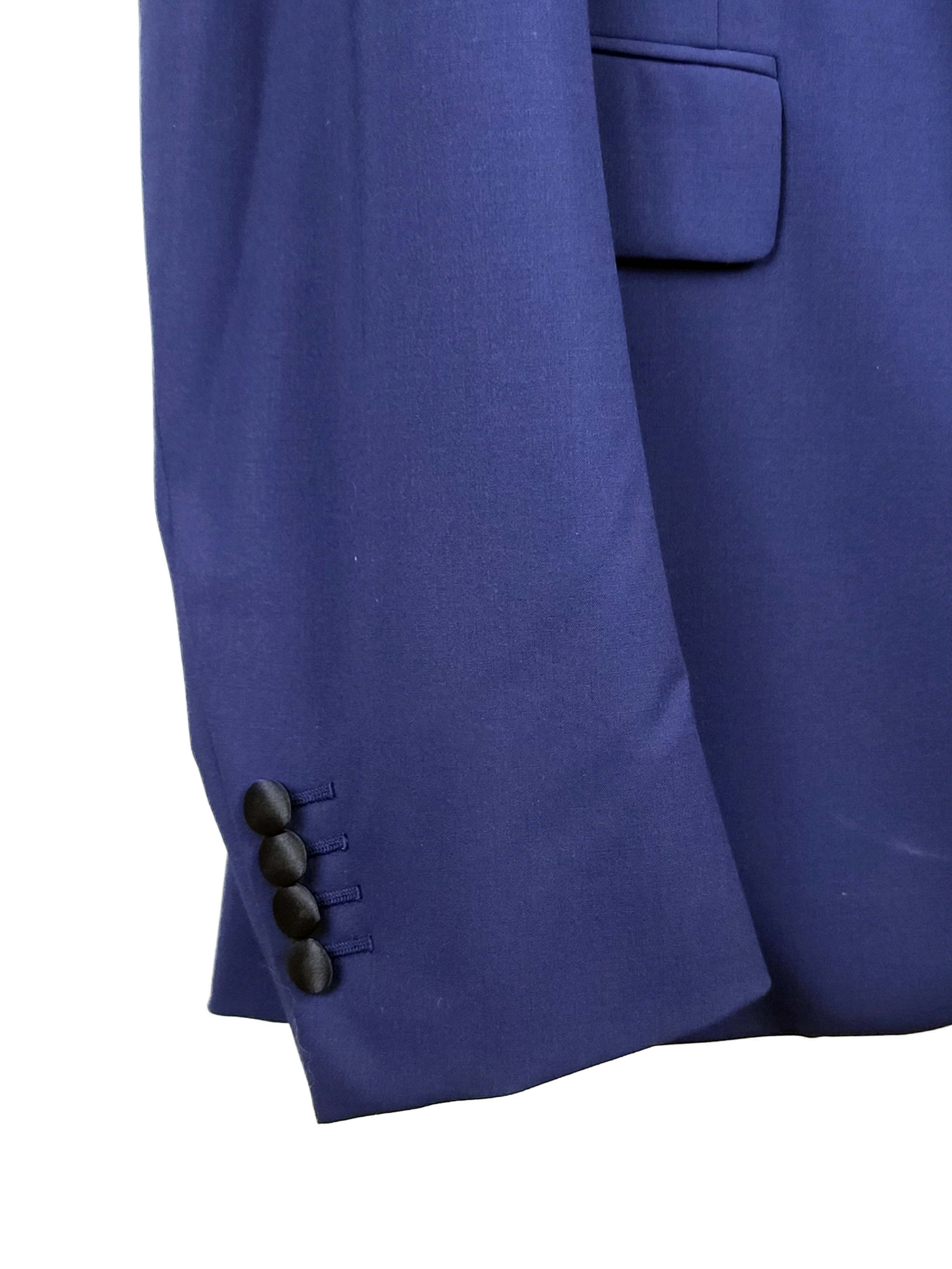 Prada Navy Blue Stretch Wool Smoking Jacket Tuxedo Suit IT48/US38 Size 38R - 5 Thumbnail