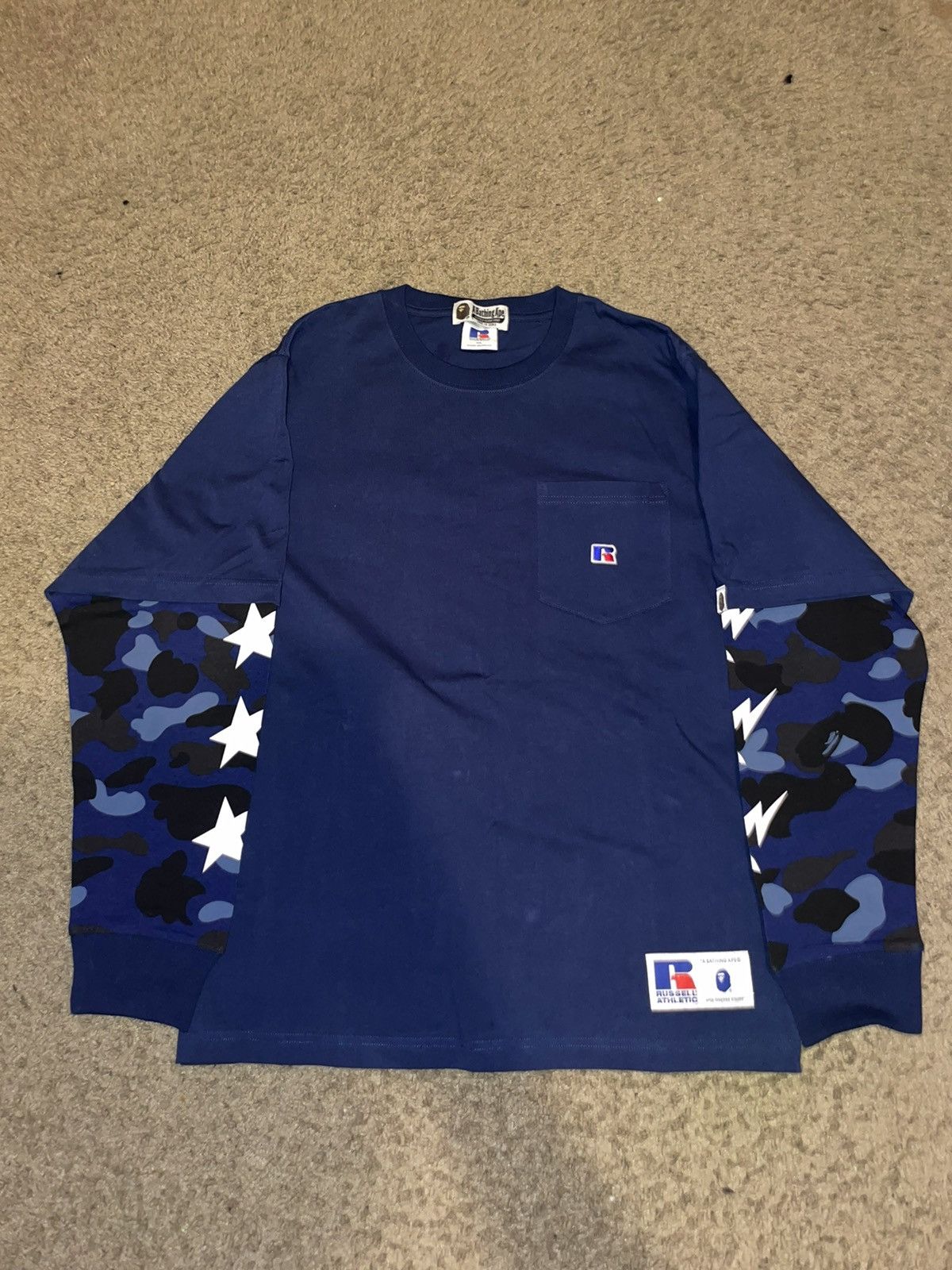 Bape × Russell Athletic Bape x Russell Color Camo College Layered 