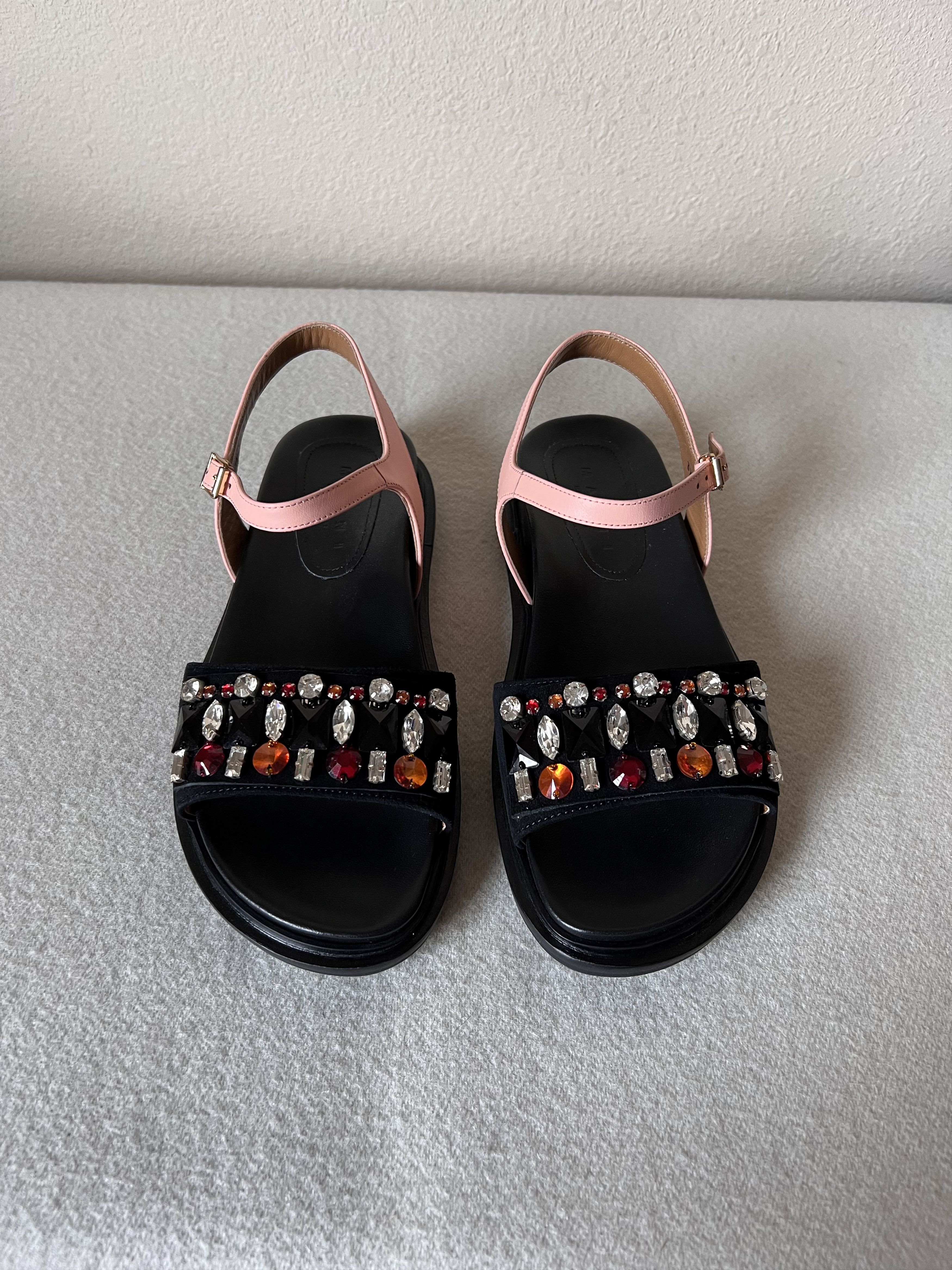 Marni Marni Jeweled Fussbett Sandals in Black Size US 7.5 / IT 37.5 - 4 Thumbnail