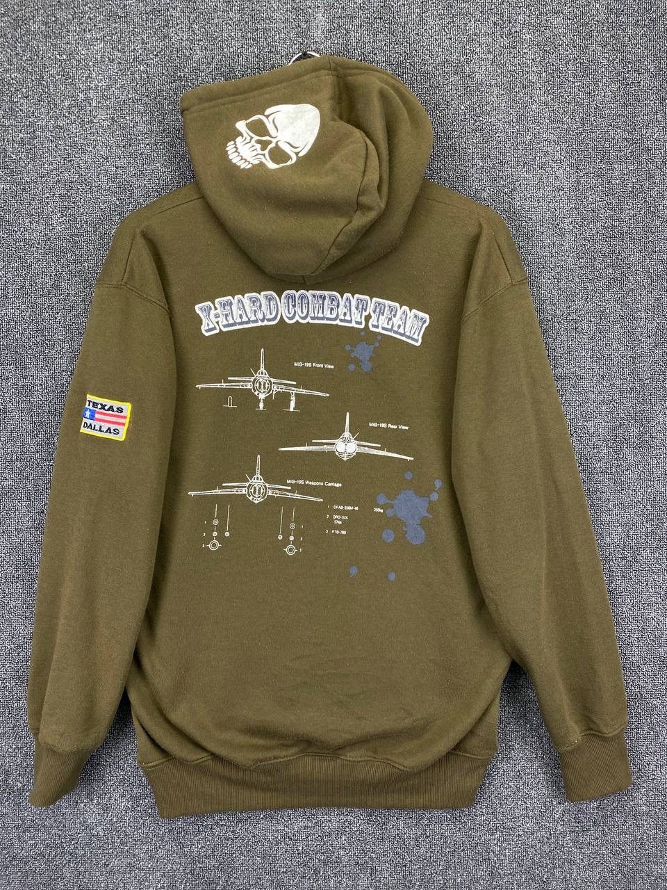 Japanese Brand Vintage US Airforce X-Hard Combat Team Hoodie Sweatshirts Size US L / EU 52-54 / 3 - 1 Thumbnail