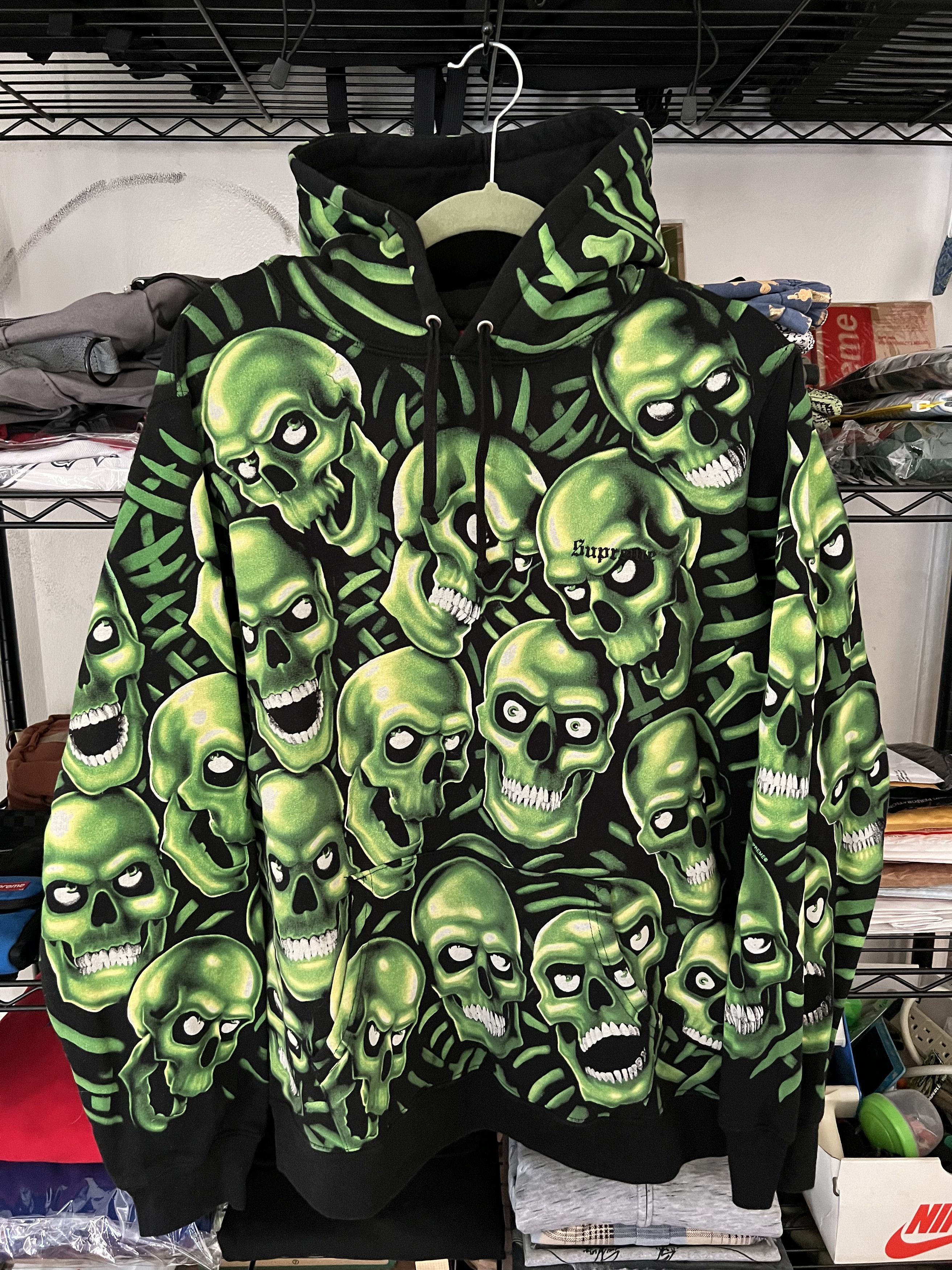 Supreme Green Skull Hoodie | Grailed