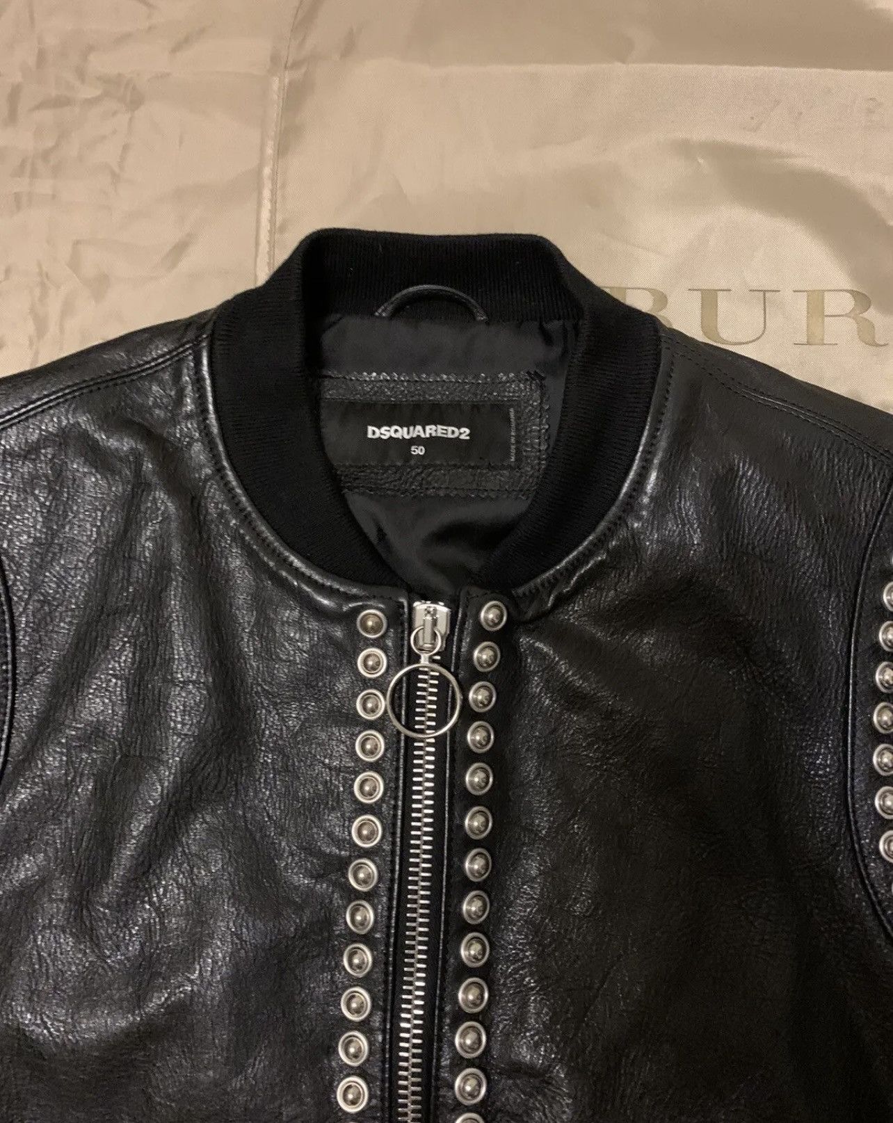 Dsquared2 dsquared2 Studded Leather Jacket Size 50 Black Size US M / EU 48-50 / 2 - 3 Thumbnail