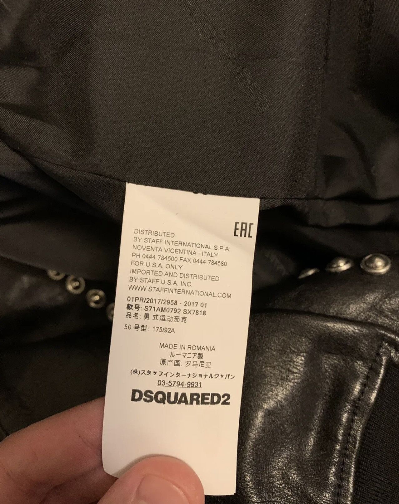 Dsquared2 dsquared2 Studded Leather Jacket Size 50 Black Size US M / EU 48-50 / 2 - 4 Thumbnail