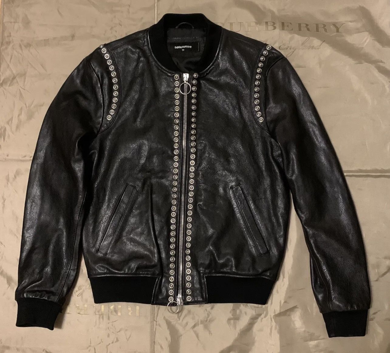 Dsquared2 dsquared2 Studded Leather Jacket Size 50 Black Size US M / EU 48-50 / 2 - 1 Thumbnail