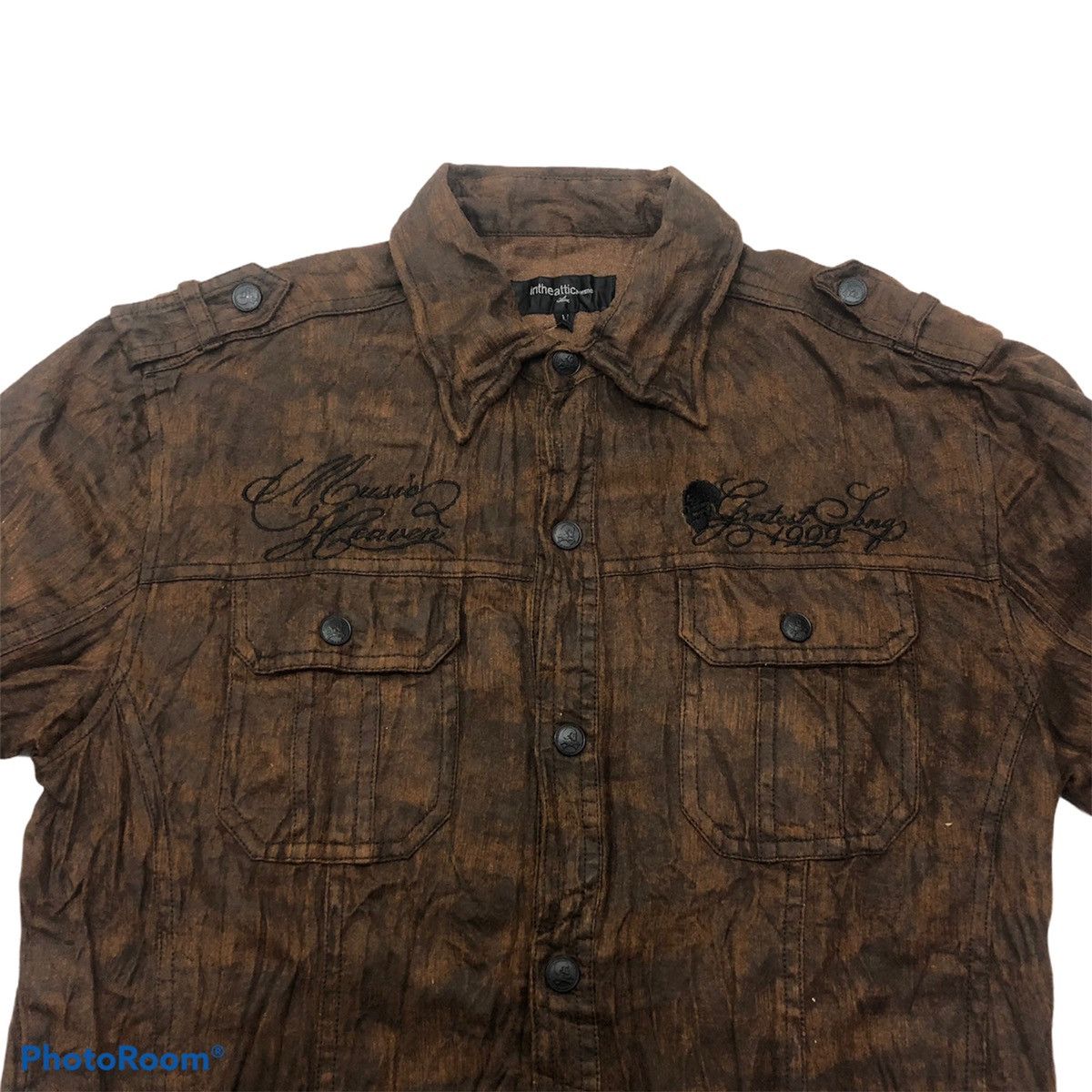 In The Attic 🔥rare In The Attic Homme Music Heaven Skull Shirt Size US M / EU 48-50 / 2 - 6 Thumbnail