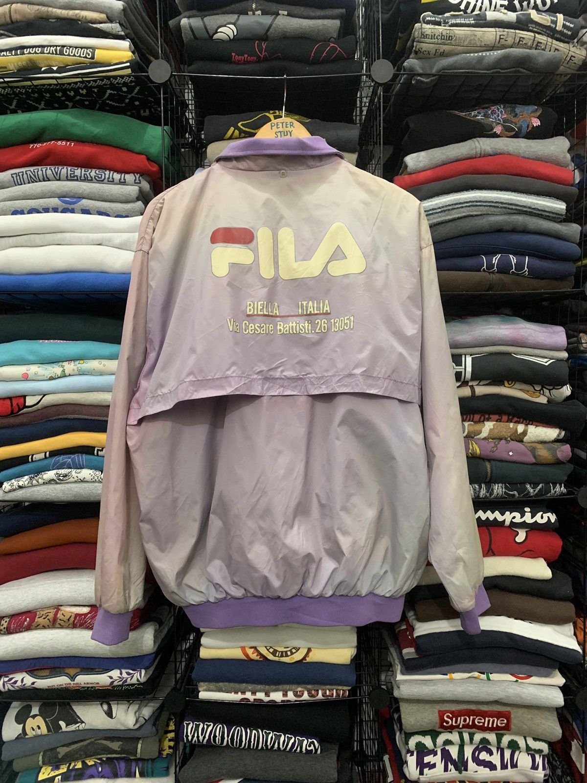 image of Bjorn Borg x Fila Vintage Fila Light Jacket in Faded Purple White, Men's (Size XL)