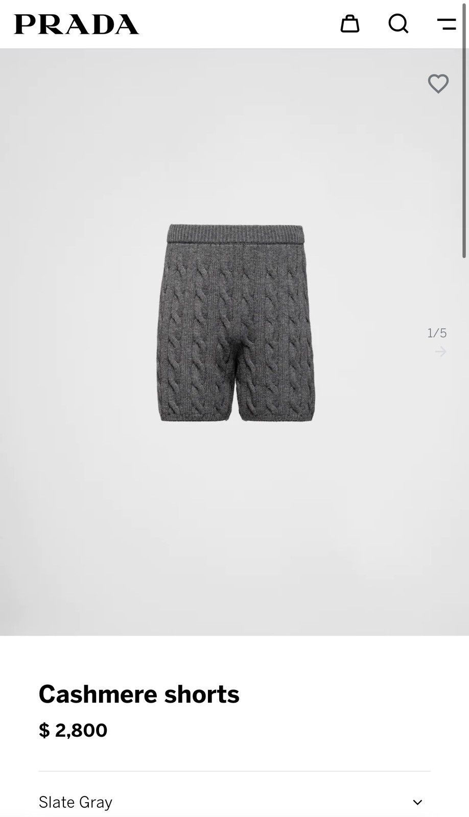 $2.8k Prada Cashmere Shorts