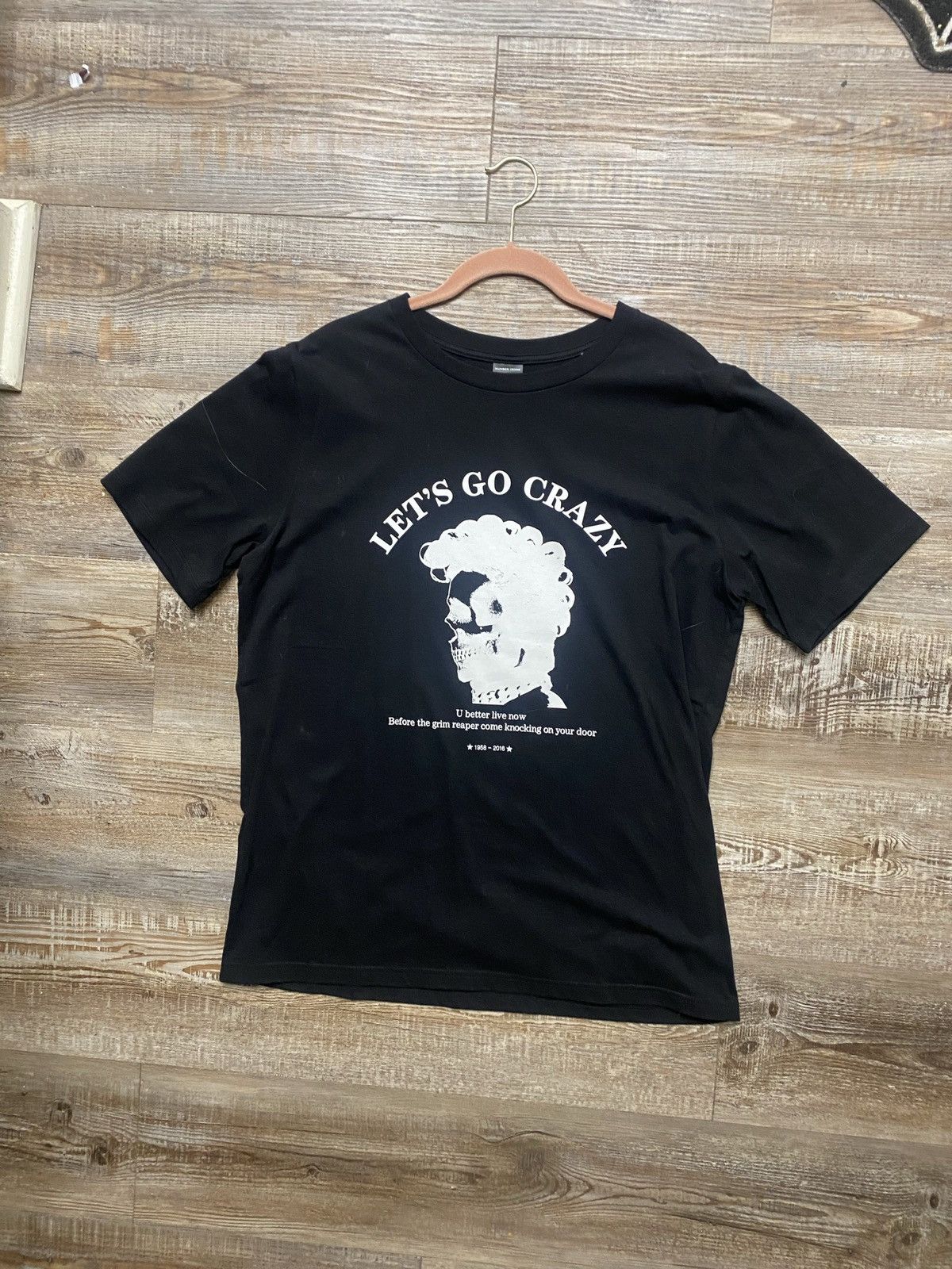Number (N)ine number nine “let's go crazy” tee | Grailed