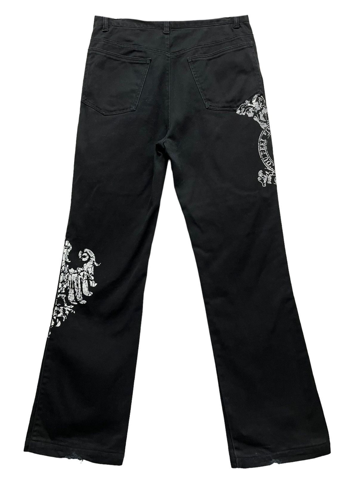 Japanese Brand ☠️BAT-SU STUDIO Goth Punk Skull Distressed High Waist Denim Size US 31 - 6 Thumbnail