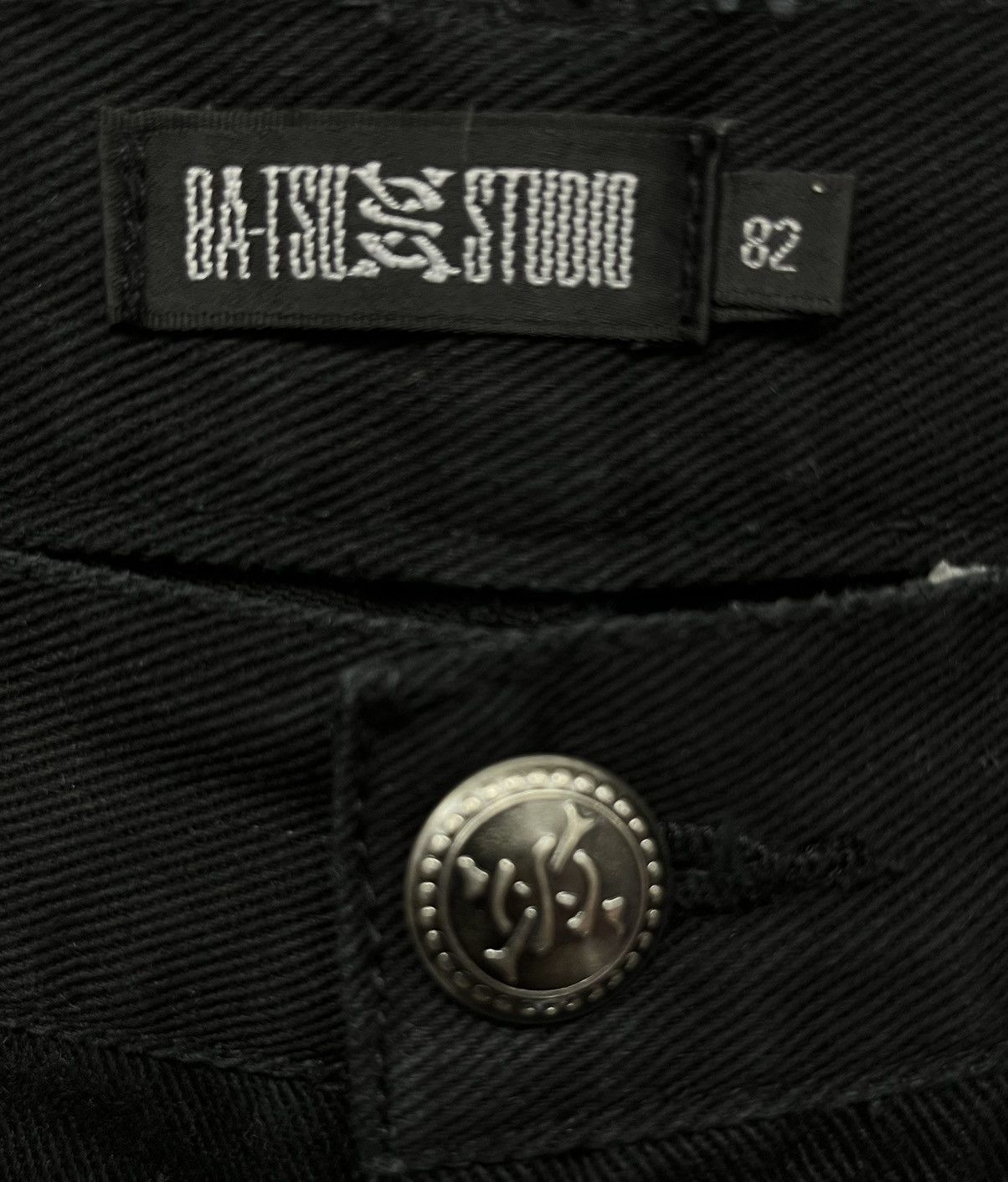 Japanese Brand ☠️BAT-SU STUDIO Goth Punk Skull Distressed High Waist Denim Size US 31 - 7 Thumbnail