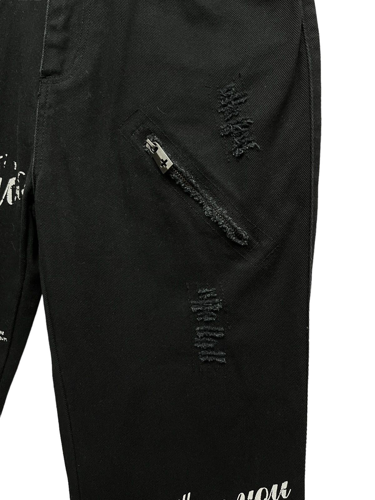 Japanese Brand ☠️BAT-SU STUDIO Goth Punk Skull Distressed High Waist Denim Size US 31 - 5 Thumbnail