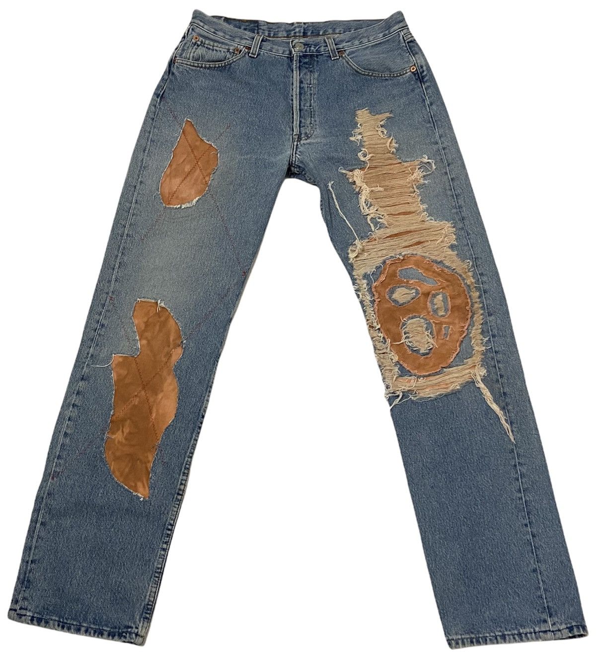 Levi's × Levi's Vintage Clothing × Vintage Vintage 90s Levi’s 501 Light Wash Distressed Denim Size US 32 / EU 48 - 1 Thumbnail