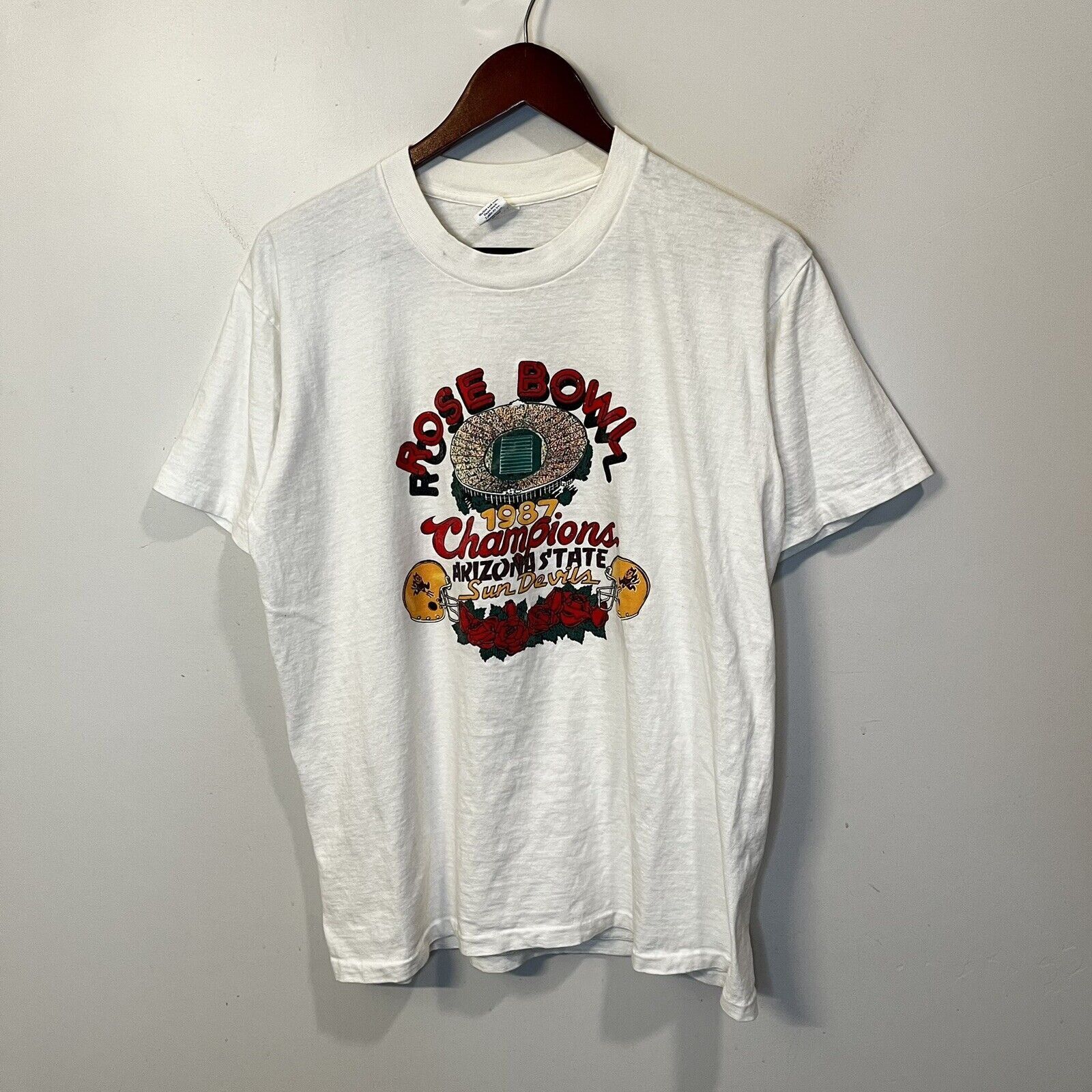 Vintage VTG 1987 Arizona State Sun Devils Rose Bowl Football T-Shirt ...