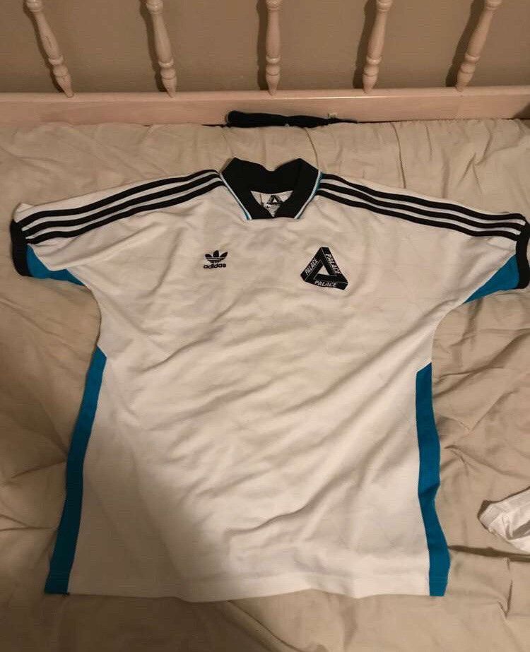 Palace x store adidas blue jersey