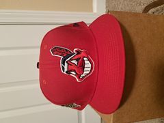 Custom Cleveland Indians Chief Wahoo 59Fifty Fitted cap with White