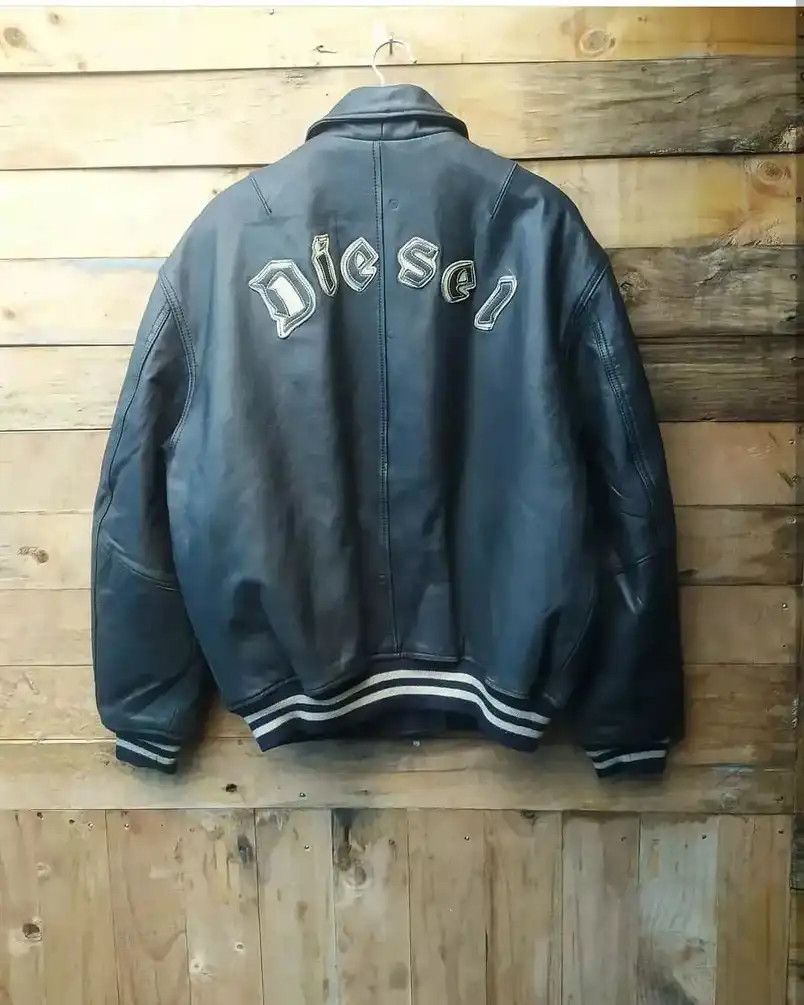 Diesel DIESEL MASTERPIECE LEATHER EMBROIDERY FLYING VARSITY JACKET Size US L / EU 52-54 / 3 - 7 Thumbnail
