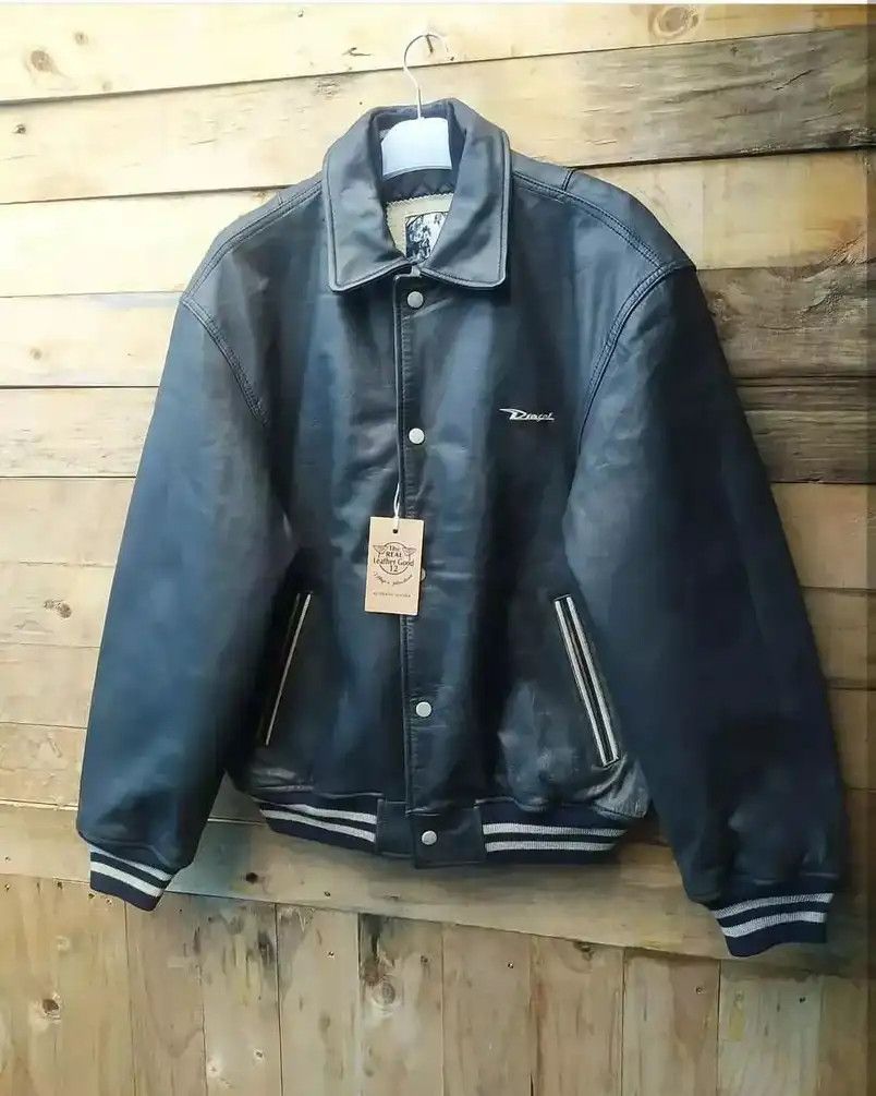 Diesel DIESEL MASTERPIECE LEATHER EMBROIDERY FLYING VARSITY JACKET Size US L / EU 52-54 / 3 - 4 Thumbnail