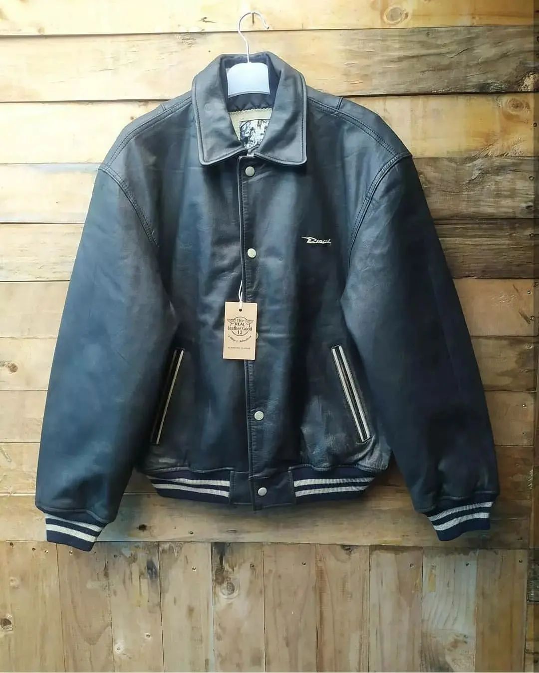 DIESEL leather varsity jacket D4D-2 Diesel leather moto