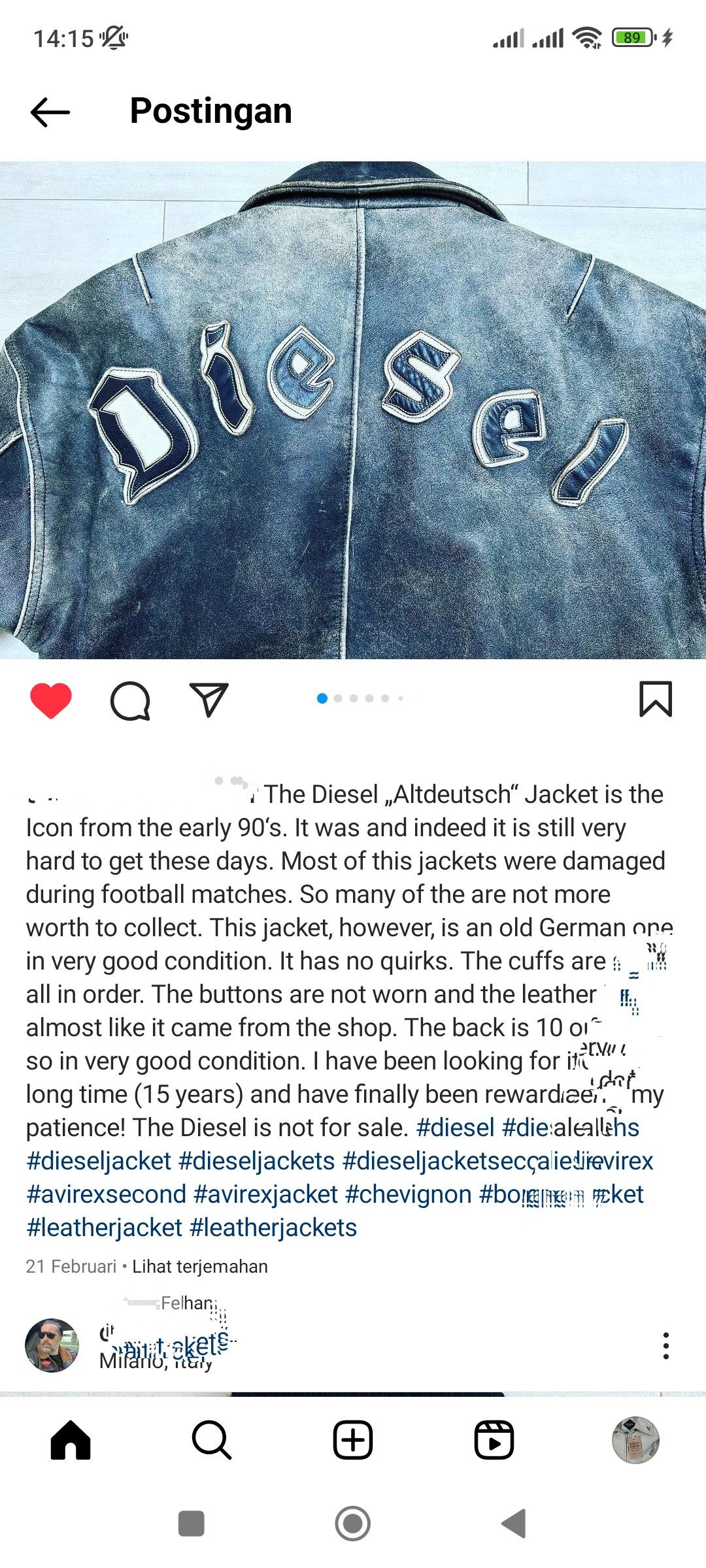 Diesel DIESEL MASTERPIECE LEATHER EMBROIDERY FLYING VARSITY JACKET Size US L / EU 52-54 / 3 - 10 Thumbnail
