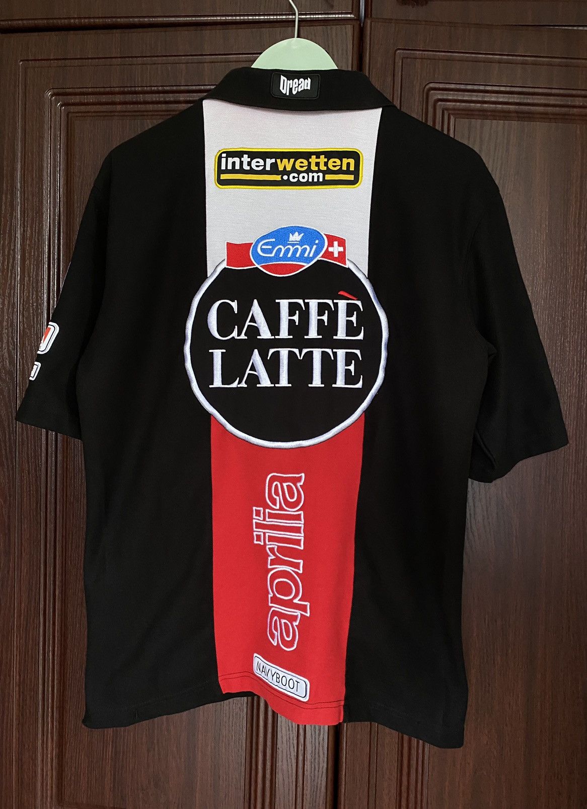 Vintage Aprilia Grand Prix Moto GP Caffe Latte Team Agip Polo TShirt Size US M / EU 48-50 / 2 - 5 Thumbnail