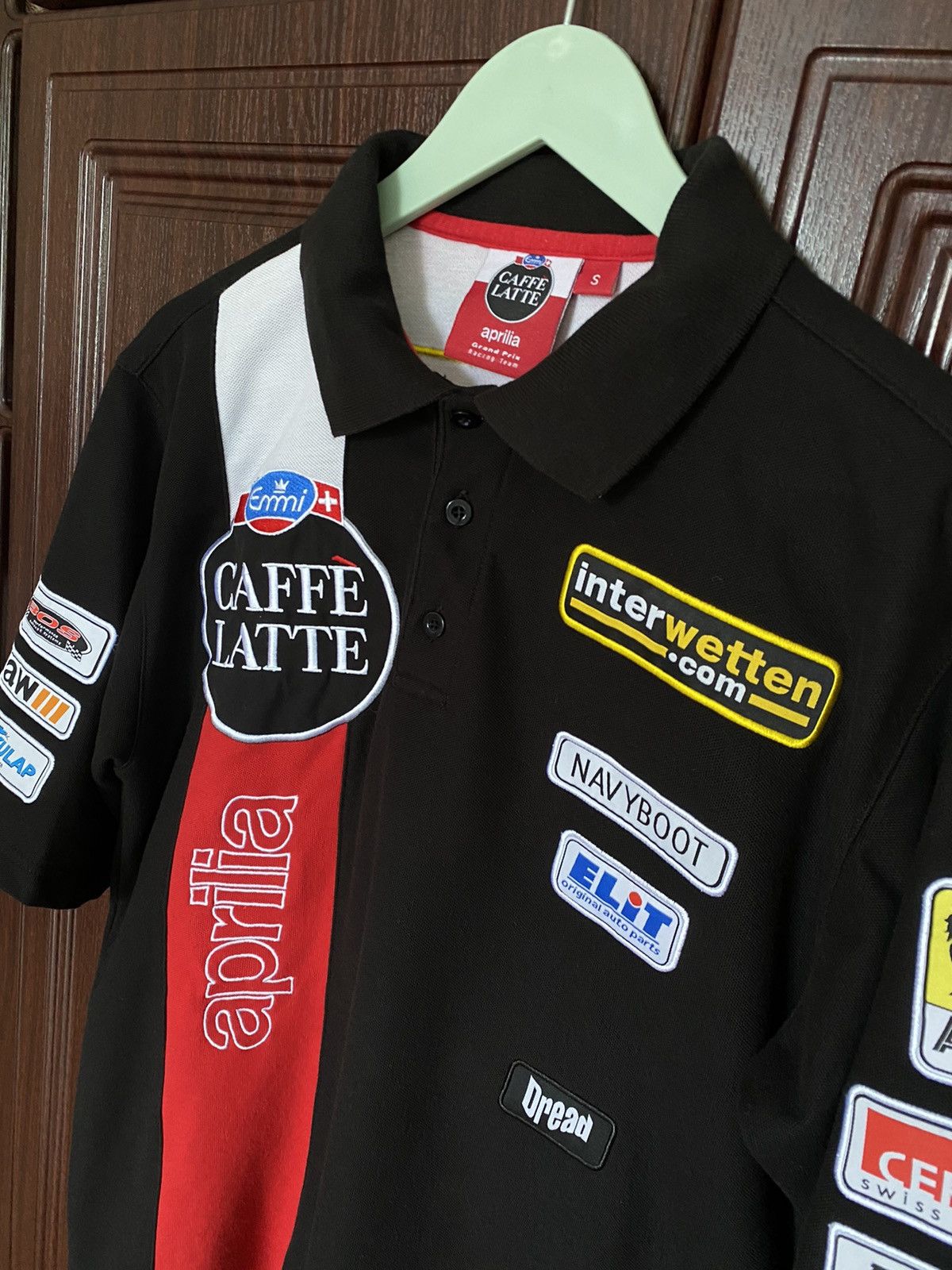 Vintage Aprilia Grand Prix Moto GP Caffe Latte Team Agip Polo TShirt Size US M / EU 48-50 / 2 - 2 Thumbnail