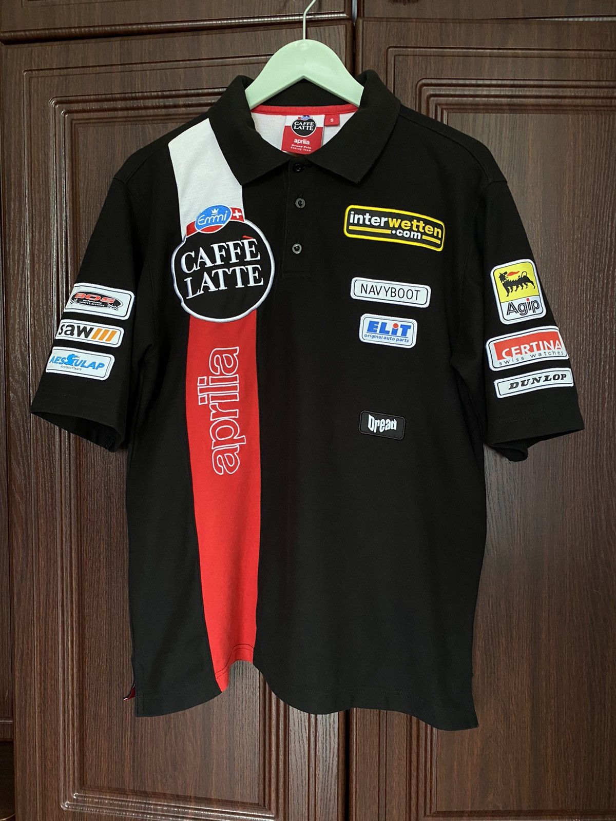 Vintage Aprilia Grand Prix Moto GP Caffe Latte Team Agip Polo TShirt Size US M / EU 48-50 / 2 - 1 Thumbnail