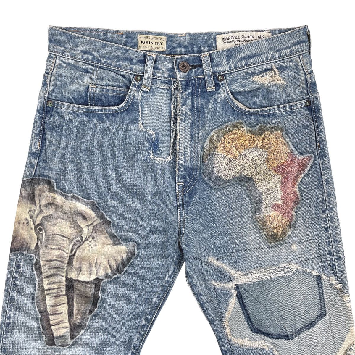 Kapital Kountry 14Oz Denim 5P Africa Elements Remake (Tokyo Exclusive) Size US 32 / EU 48 - 3 Thumbnail