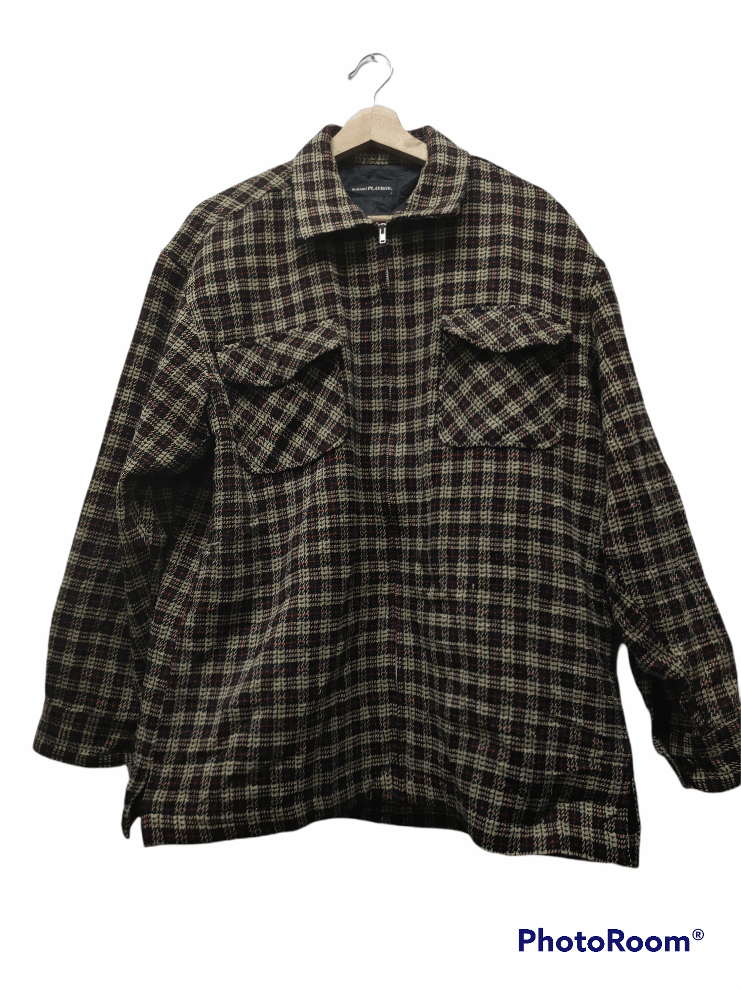 Japanese Brand Beige Maiami playboy zipper jacket pocket embroidery Size US L / EU 52-54 / 3 - 1 Thumbnail