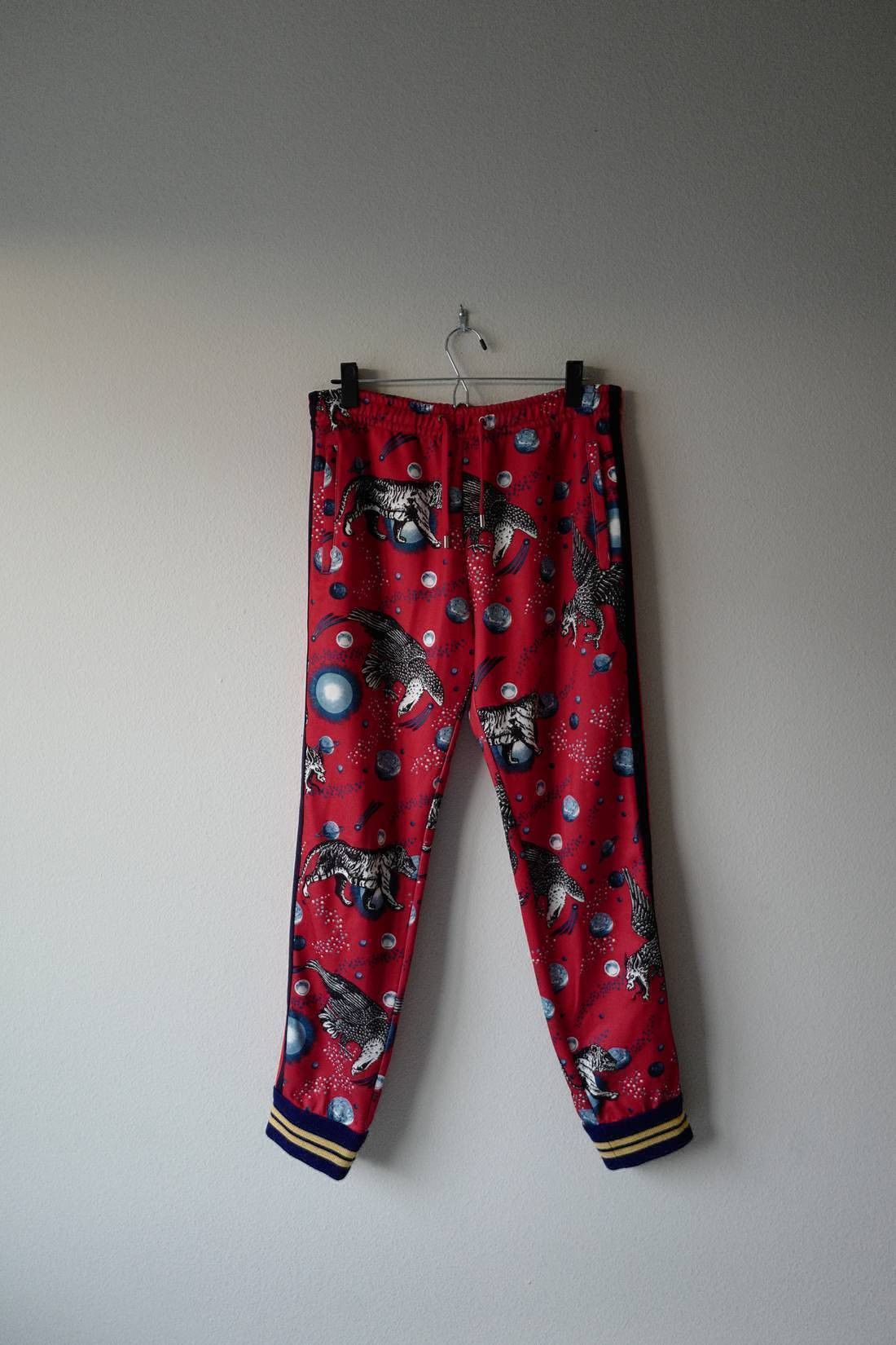 image of Gucci F/w 2017 Galaxy Animal Print Pants (Rodeo Dr. Exclusive) in Red, Men's (Size 30)