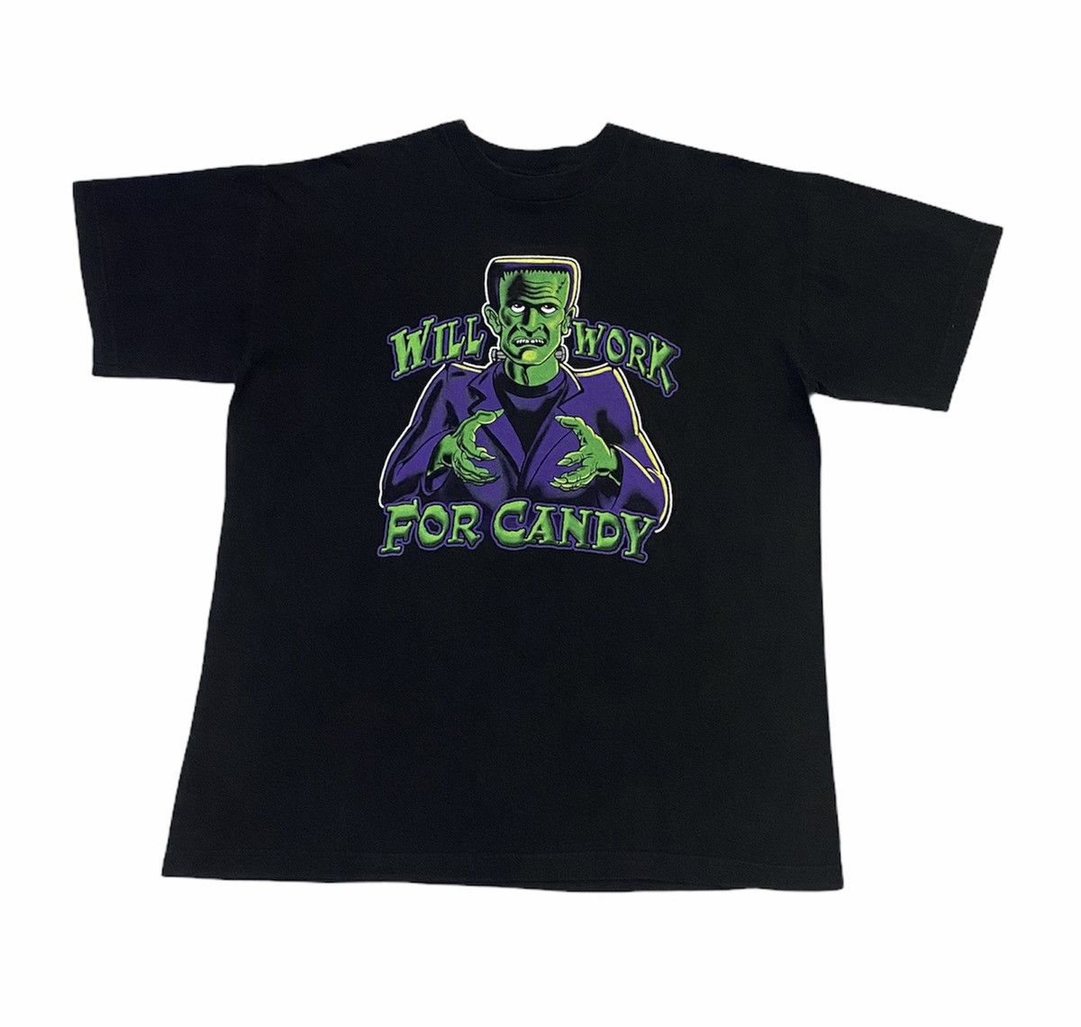 Vintage VINTAGE 90s FRANKENSTEIN“Will Work For Candy”Movie Size US L / EU 52-54 / 3 - 10 Thumbnail