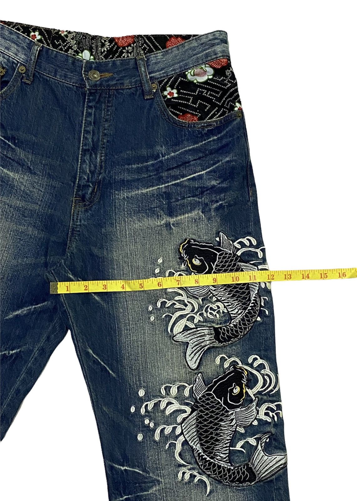 Japanese Brand Japanese Brand "DOMINATE" Embroidery Sugai Koi Fish Jeans Size US 30 / EU 46 - 8 Thumbnail