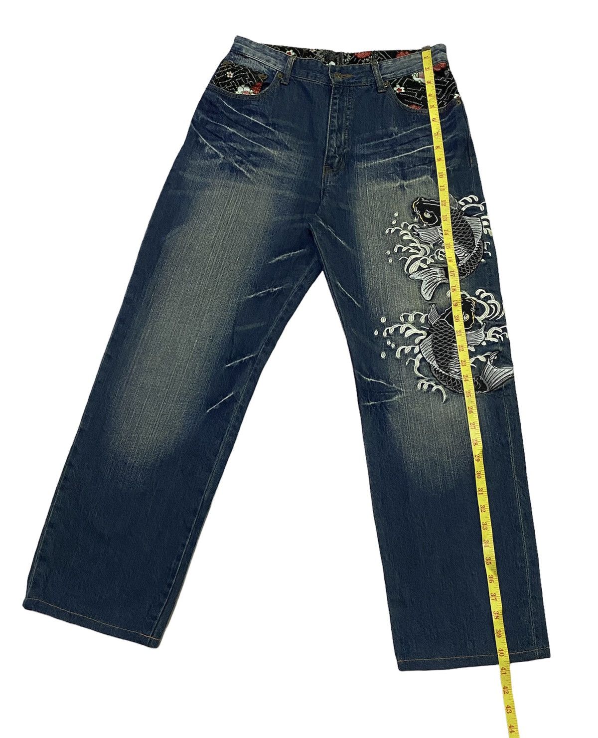 Japanese Brand Japanese Brand "DOMINATE" Embroidery Sugai Koi Fish Jeans Size US 30 / EU 46 - 6 Thumbnail