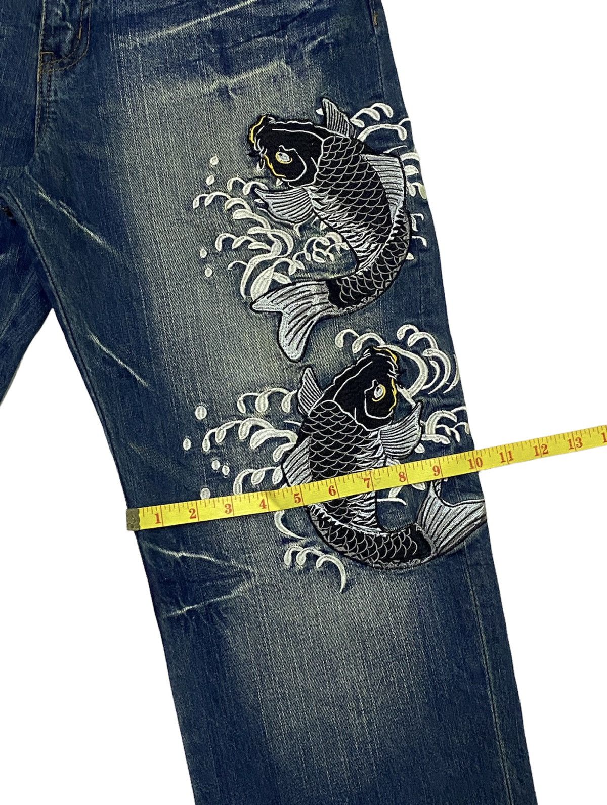 Japanese Brand Japanese Brand "DOMINATE" Embroidery Sugai Koi Fish Jeans Size US 30 / EU 46 - 9 Thumbnail