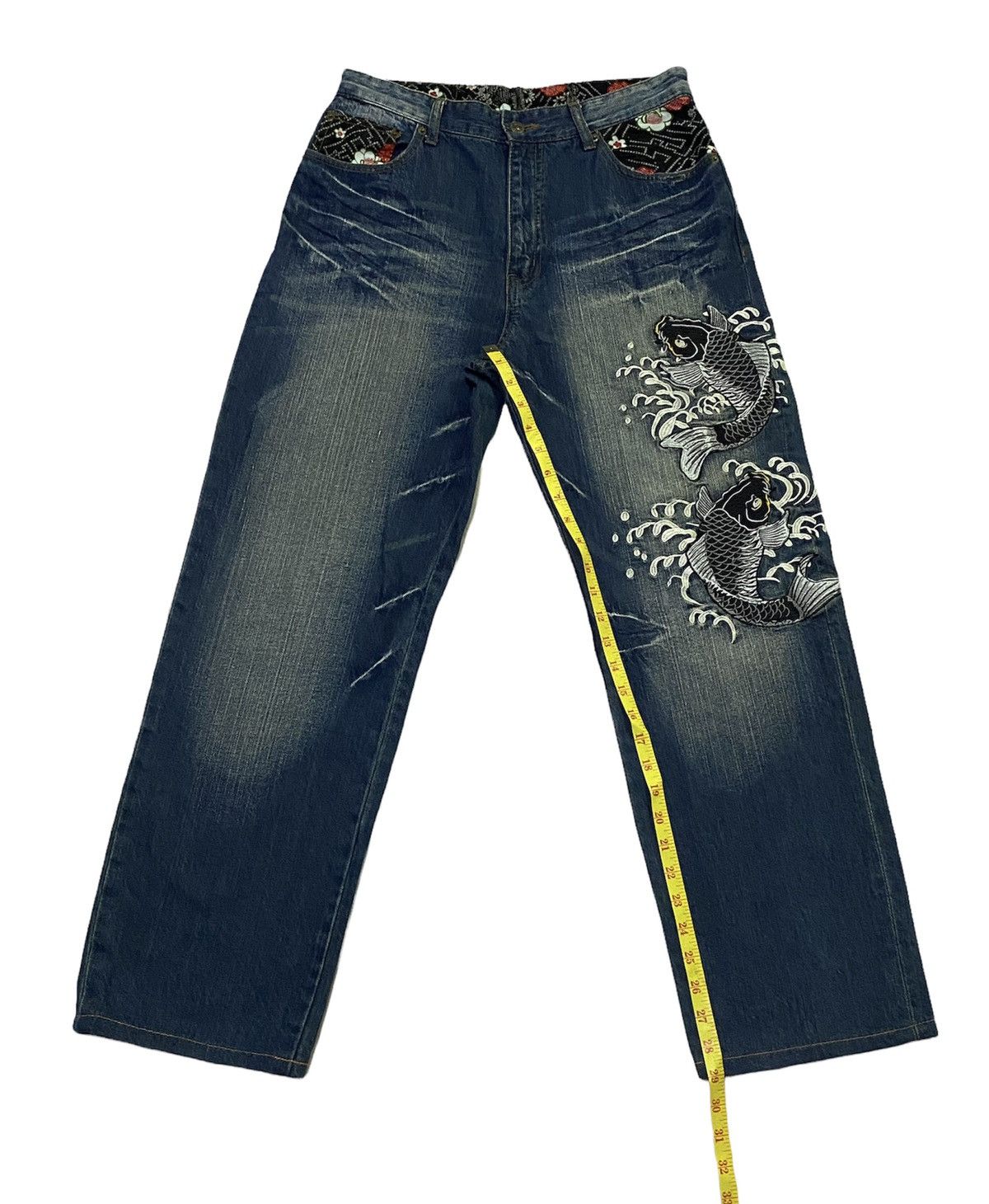 Japanese Brand Japanese Brand "DOMINATE" Embroidery Sugai Koi Fish Jeans Size US 30 / EU 46 - 7 Thumbnail