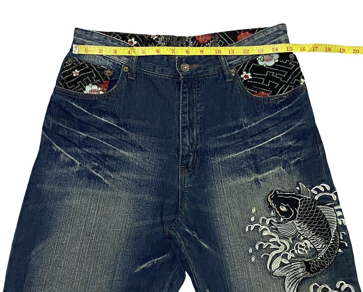 Japanese Brand Japanese Brand "DOMINATE" Embroidery Sugai Koi Fish Jeans Size US 30 / EU 46 - 4 Thumbnail
