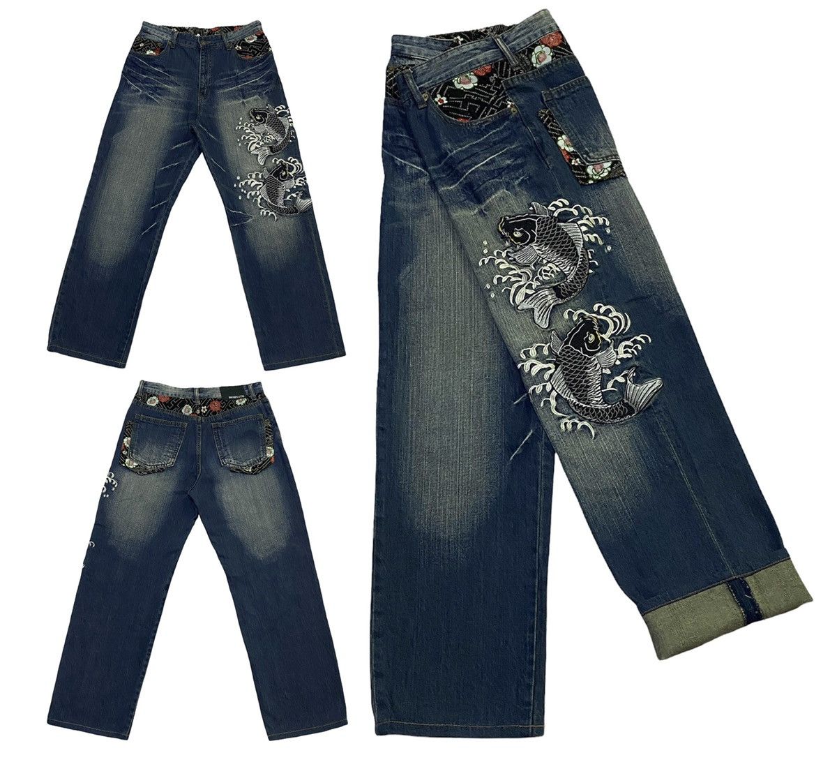 Japanese Brand Japanese Brand "DOMINATE" Embroidery Sugai Koi Fish Jeans Size US 30 / EU 46 - 1 Thumbnail