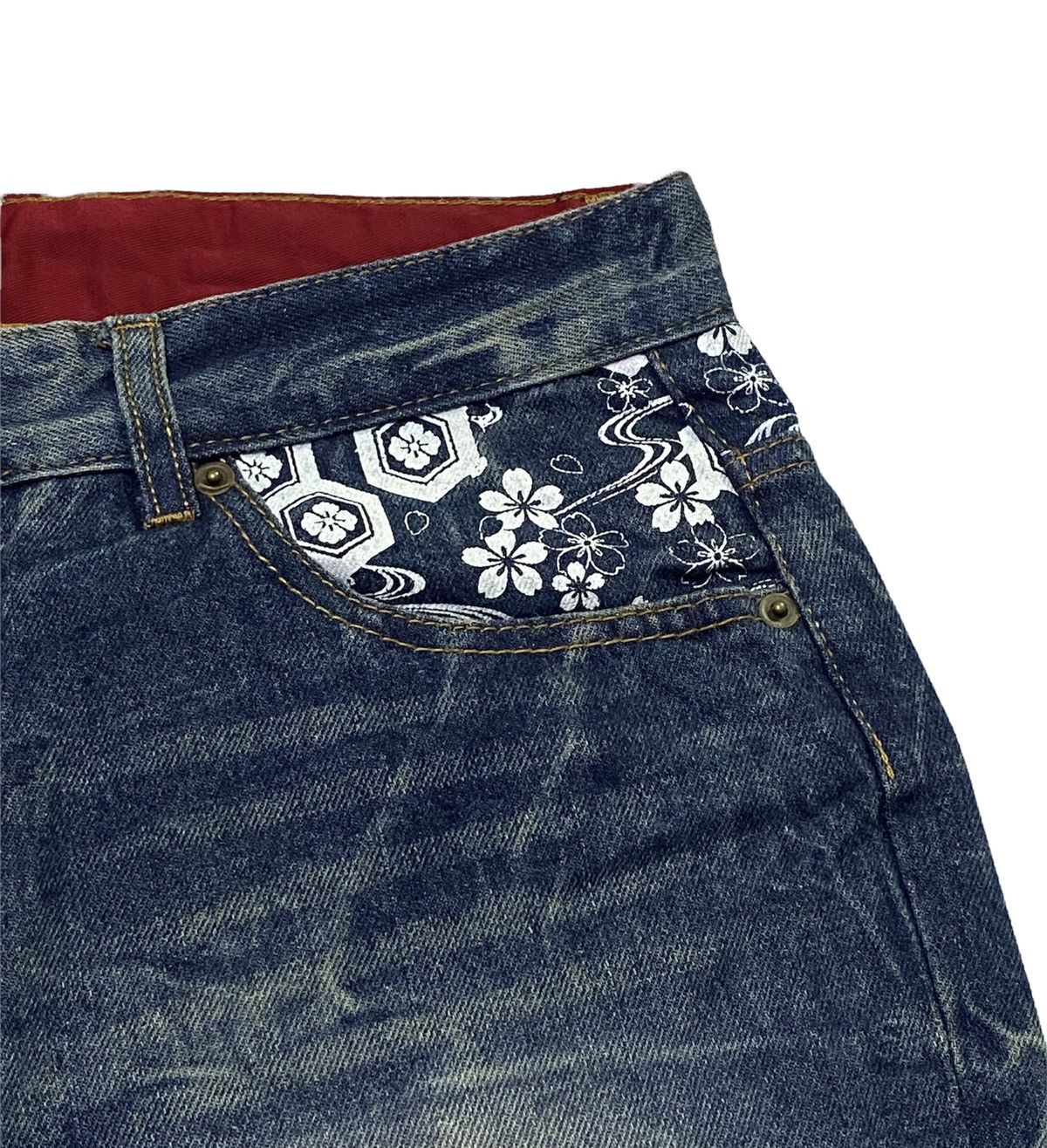 Japanese Brand FUGUTAITEN Fujin Raijin Japanese Style Embroidered Denim Size US 34 / EU 50 - 15 Thumbnail