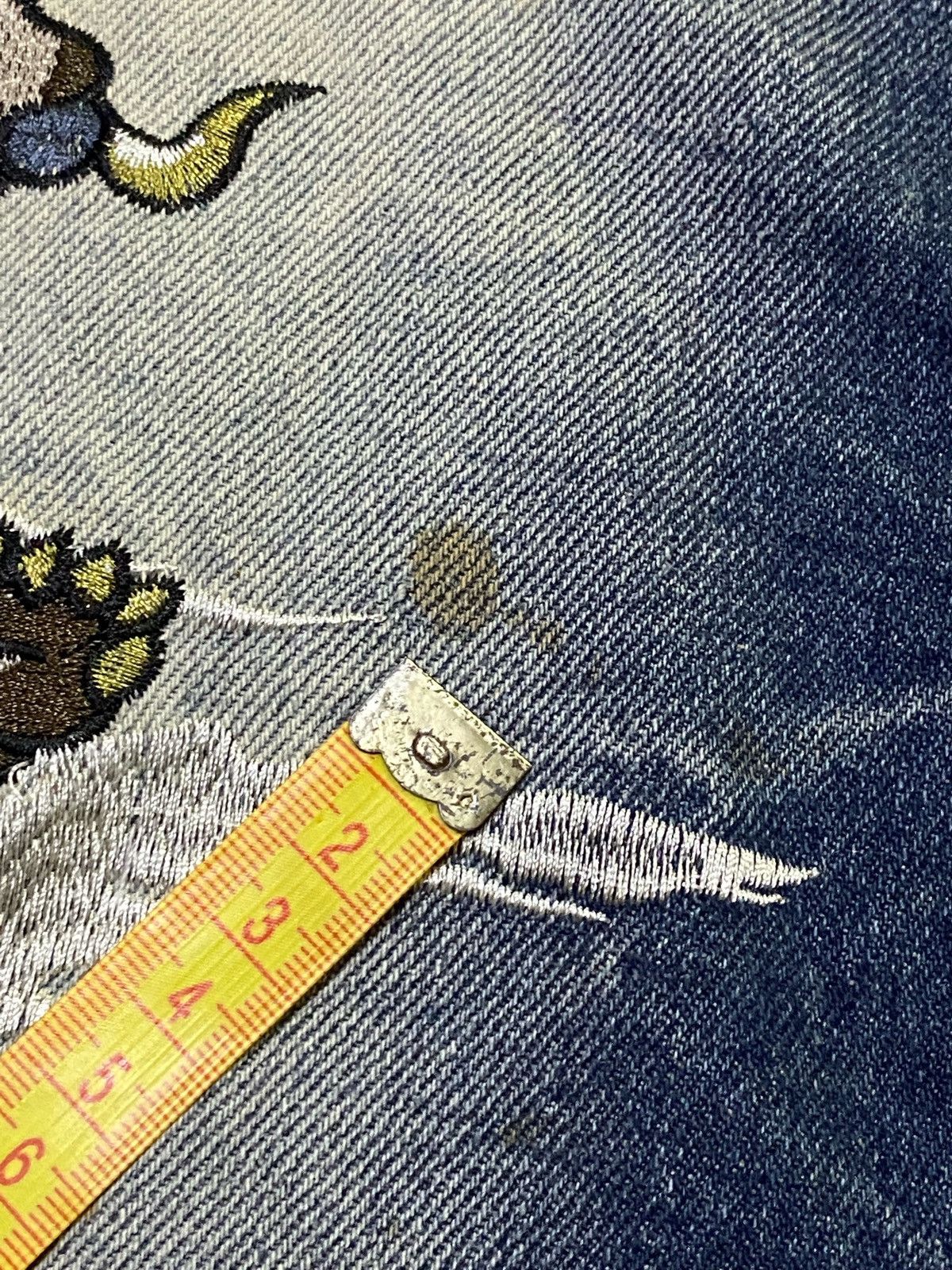 Japanese Brand FUGUTAITEN Fujin Raijin Japanese Style Embroidered Denim Size US 34 / EU 50 - 24 Thumbnail