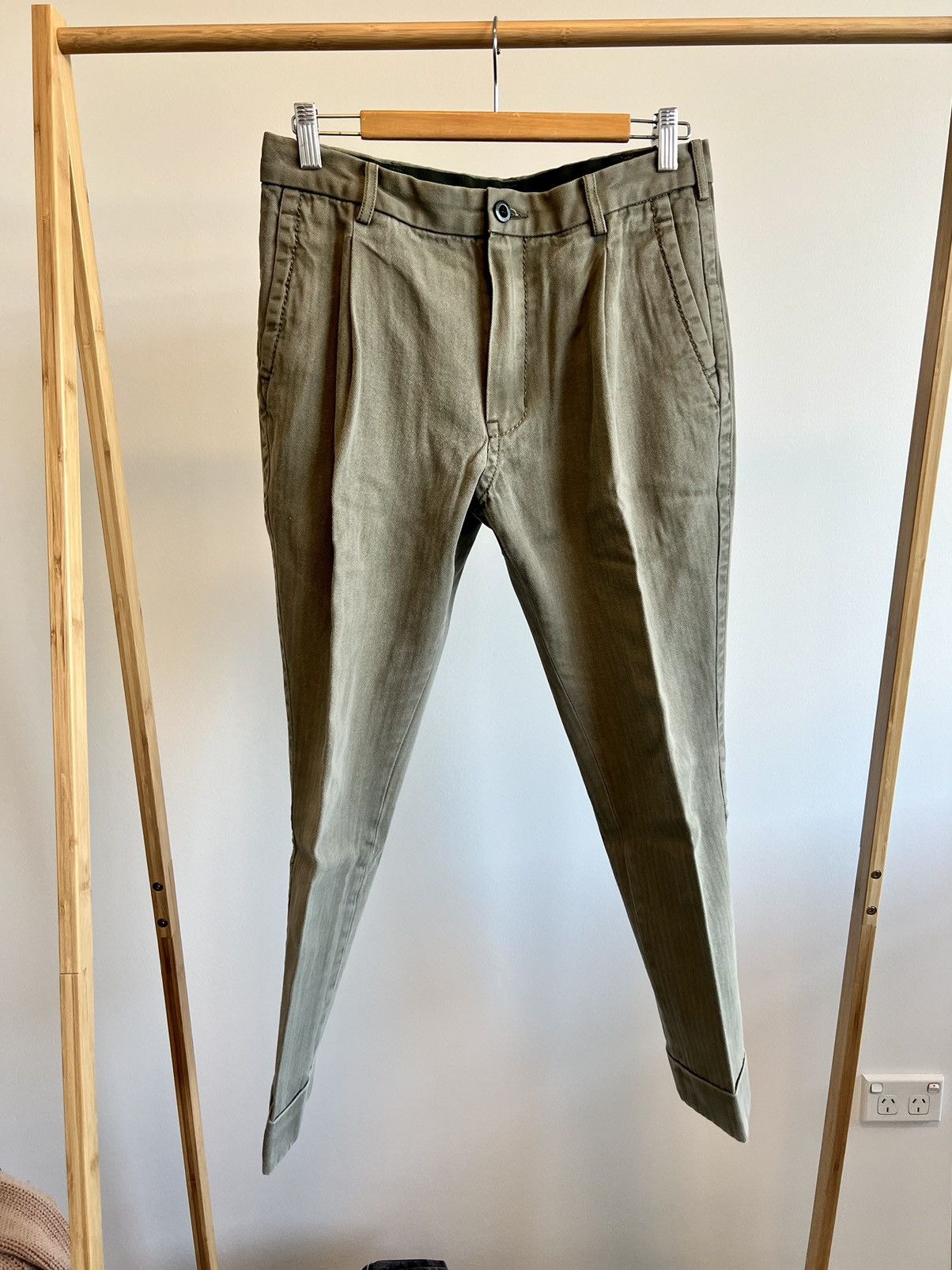 Sacai S/S15 Cropped Pleated Trousers Size US 32 / EU 48 - 1 Thumbnail