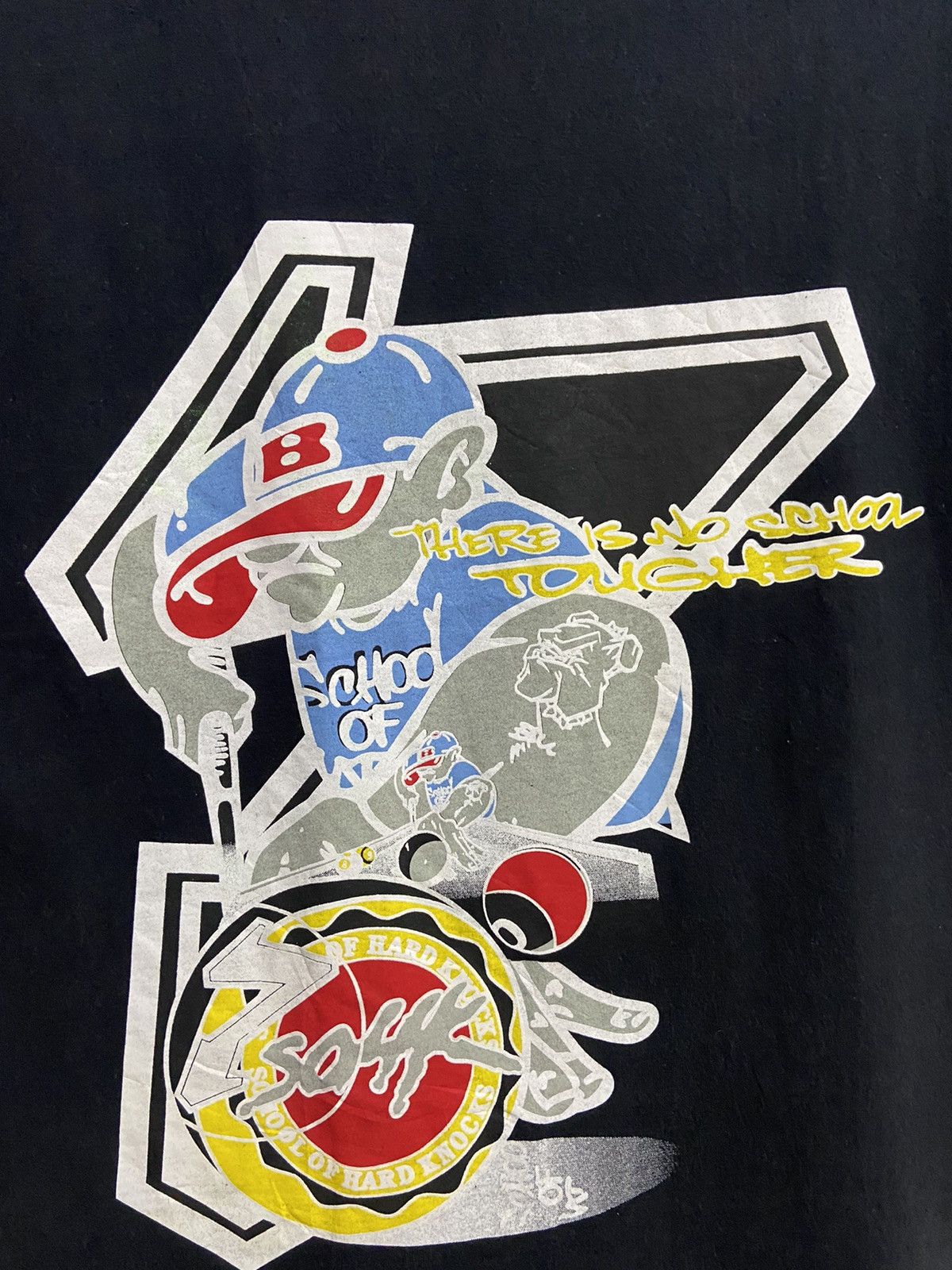 Japanese Brand Vintage School Of Hard Knocks t shirt hip hop big cartoon Size US XL / EU 56 / 4 - 2 Thumbnail
